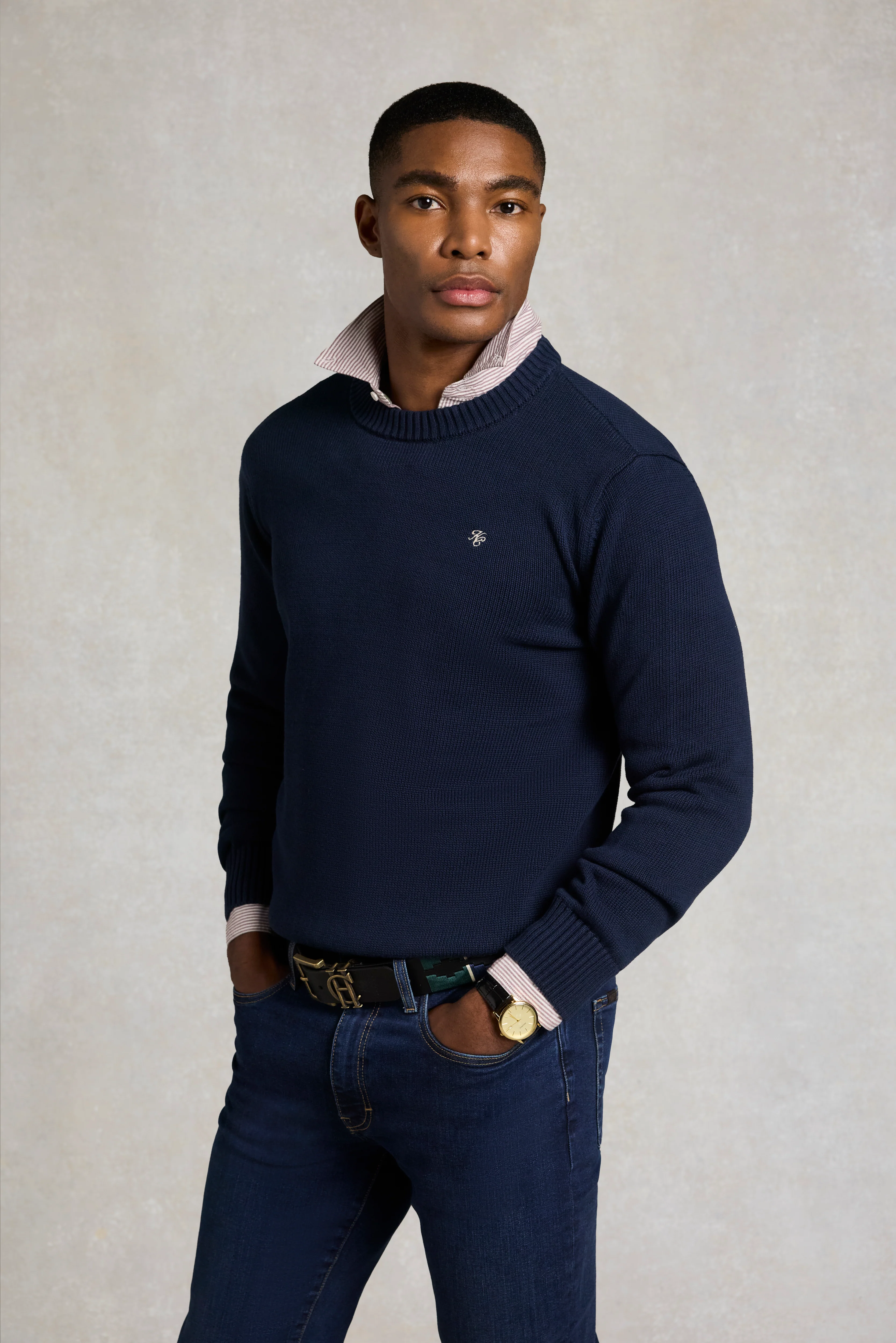 Men's Heritage Crew Neck Knit (Ink Navy) - Image 4