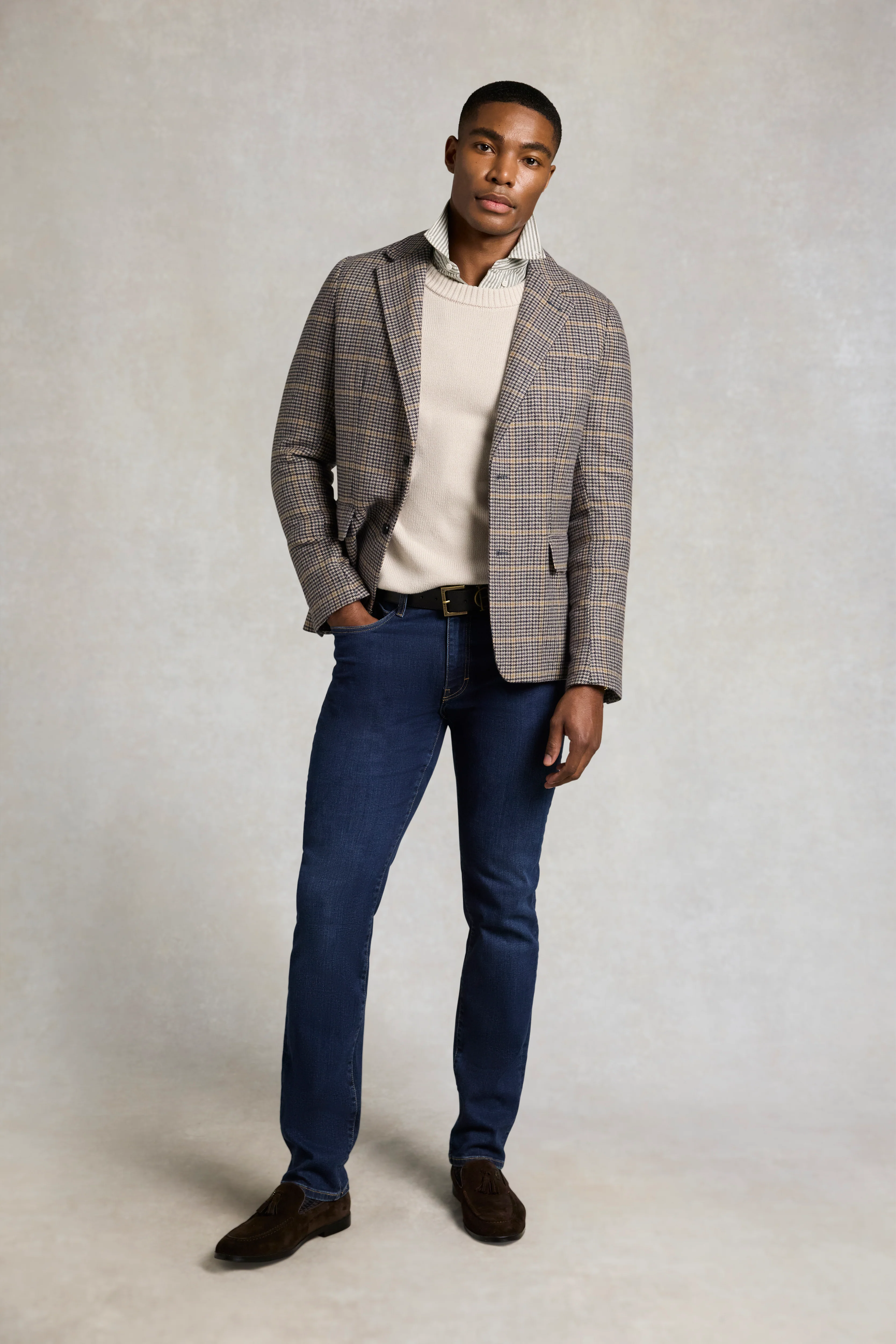 Men's Heritage Crew Neck Knit (Stone) - Image 3