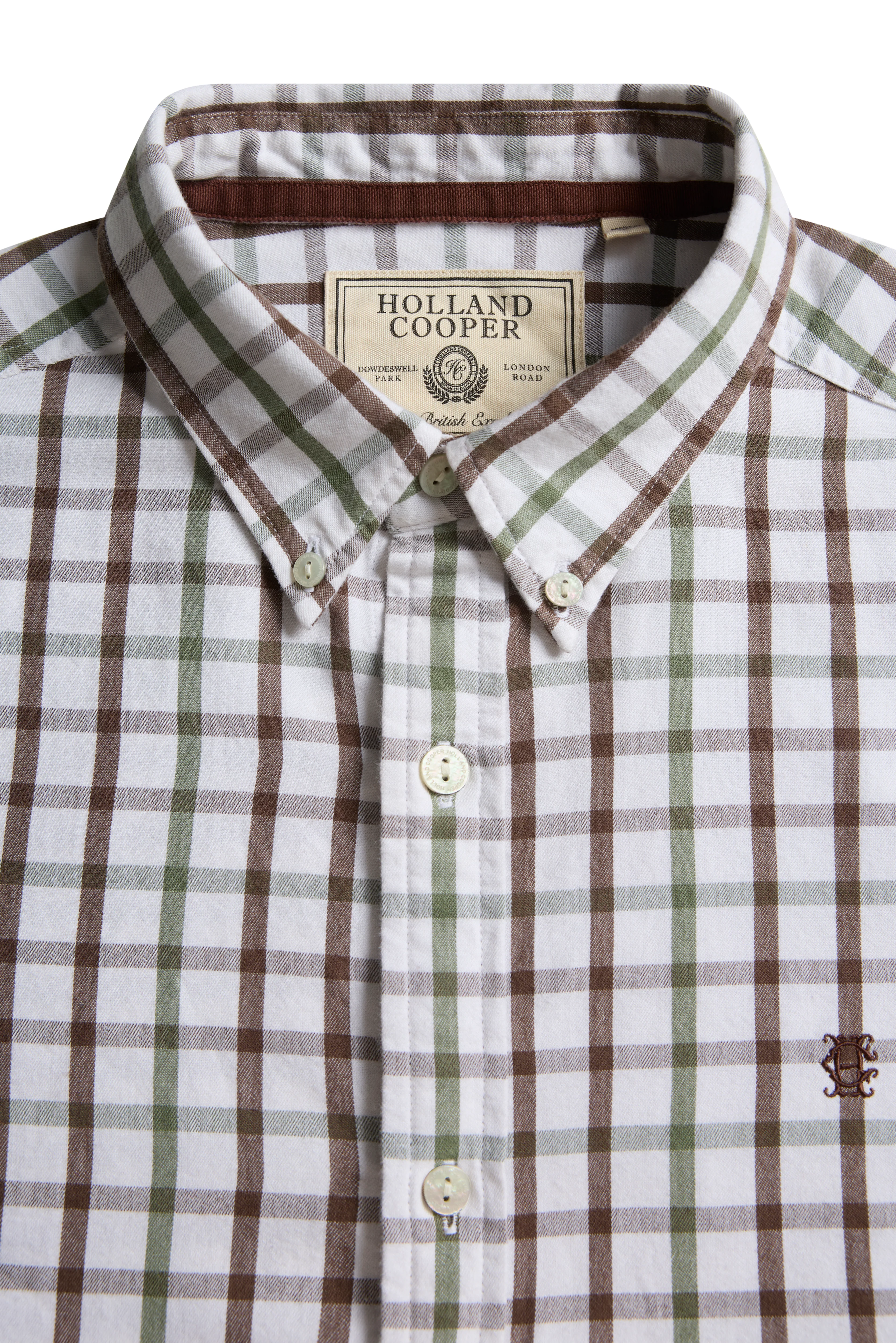 Men's Relaxed Fit Button Down Shirt (Bourton Green Check) - Image 7