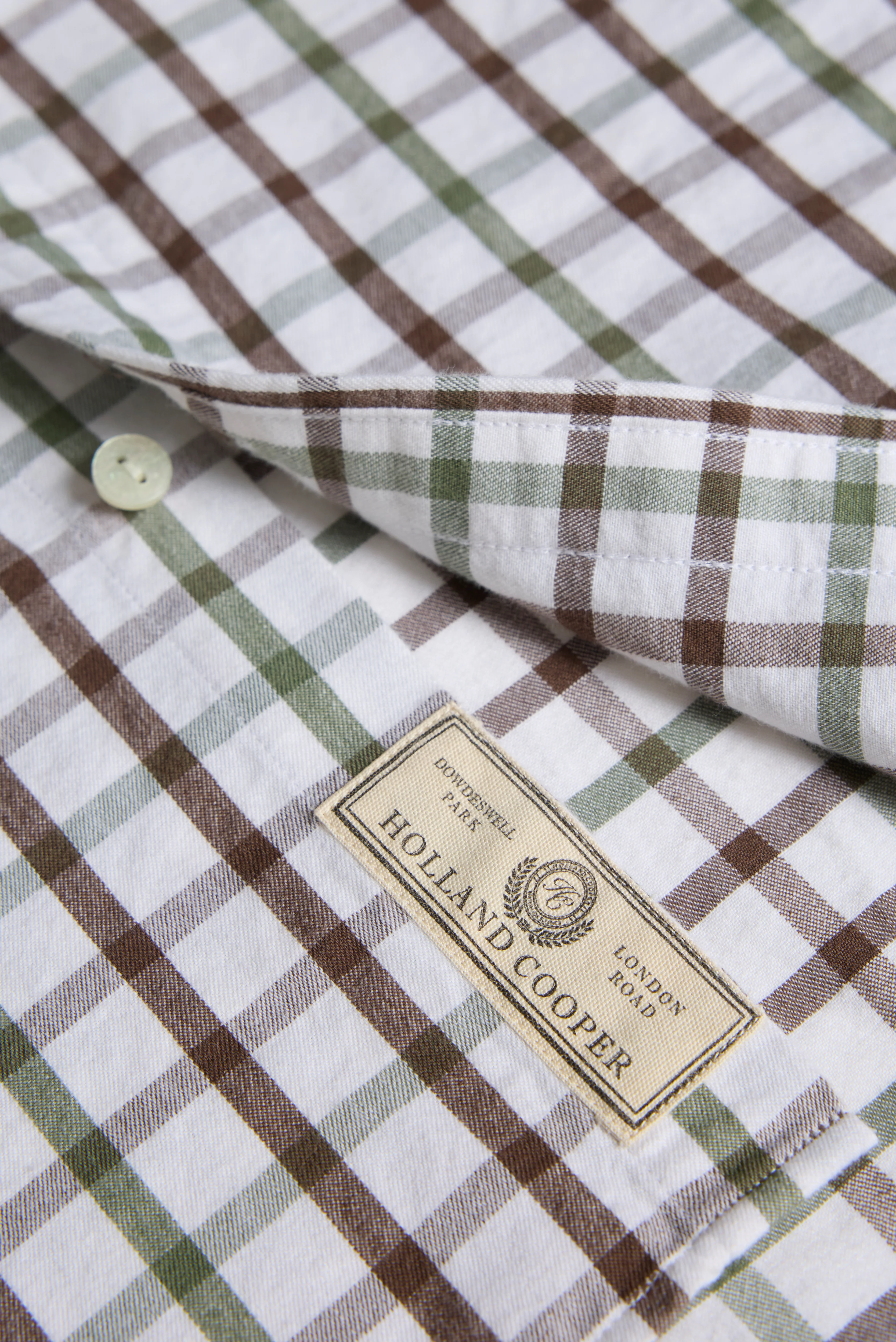 Men's Relaxed Fit Button Down Shirt (Bourton Green Check) - Image 8