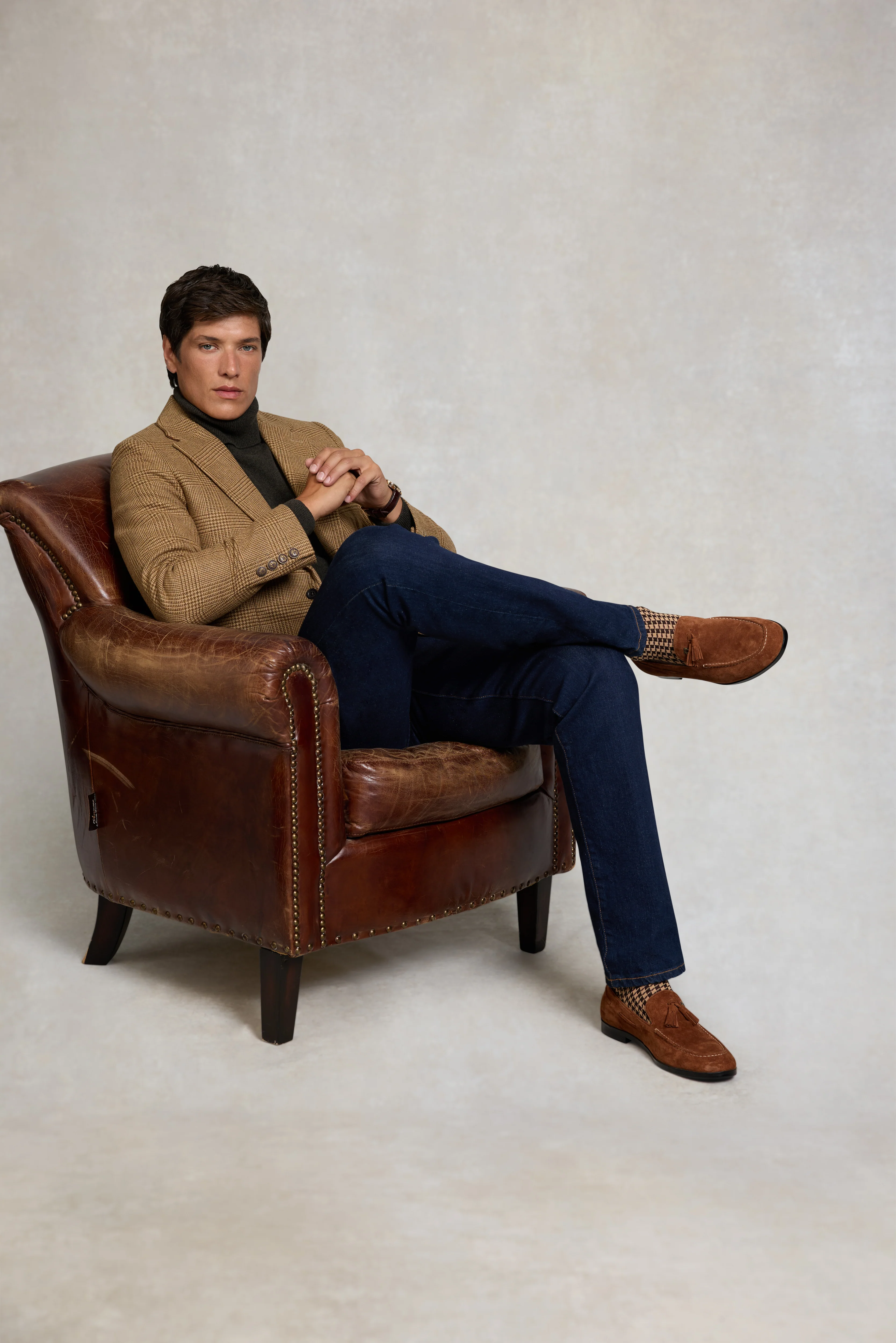 Men's Suede Tassel Loafer (Cognac) - Image 5