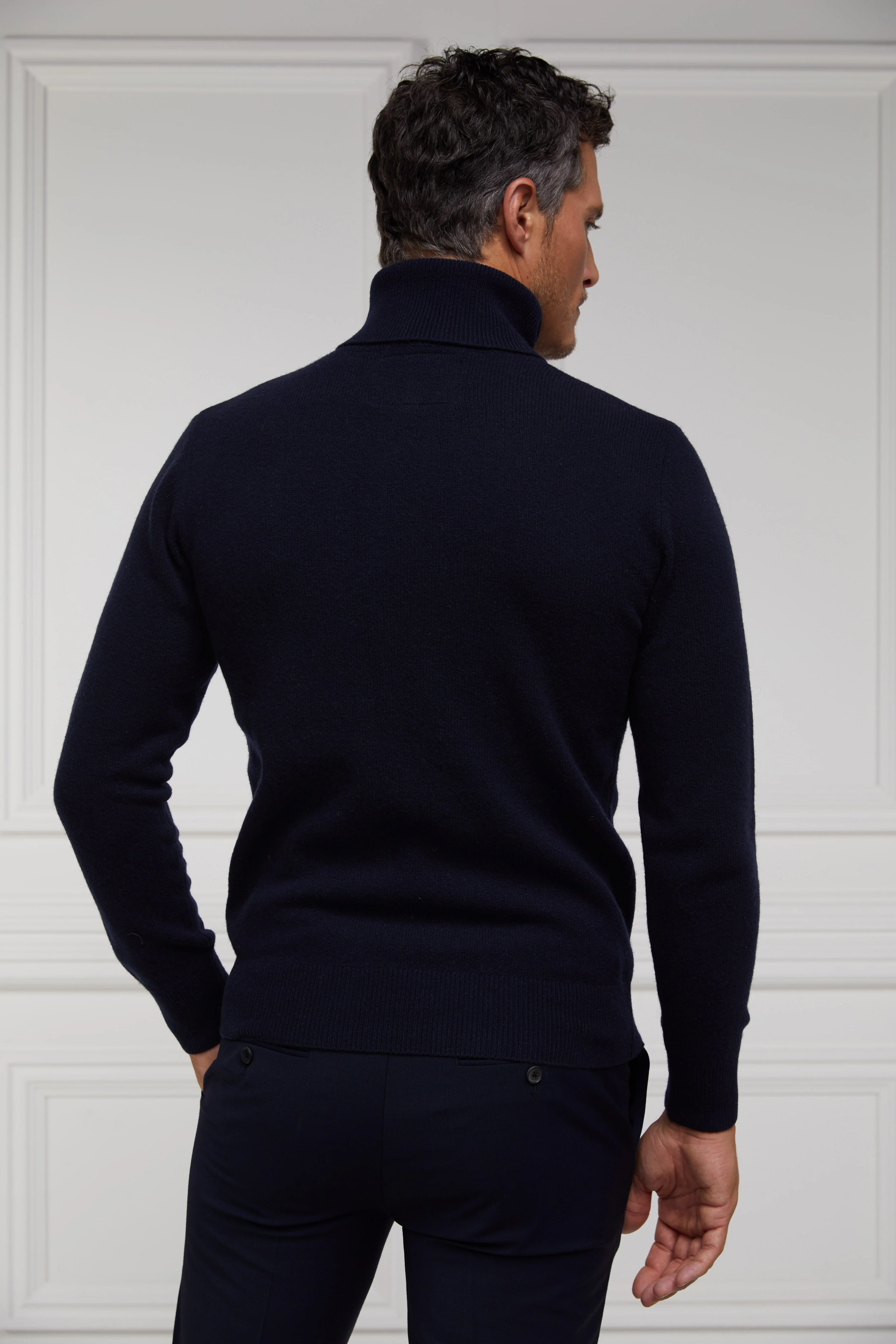 Byron Roll Neck Knit (Navy) - Image 6