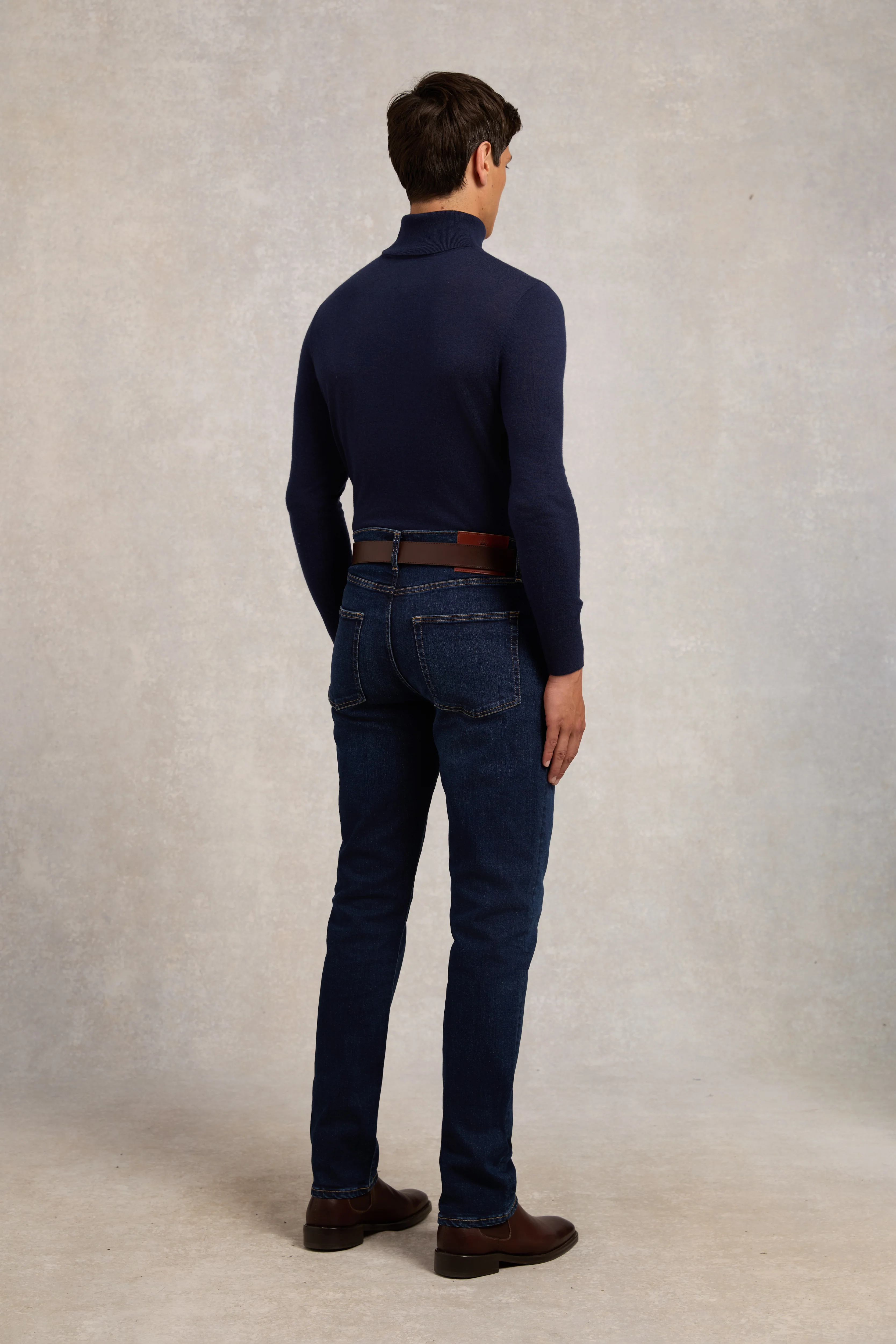 Fine Roll Neck Knit (Navy) - Image 5