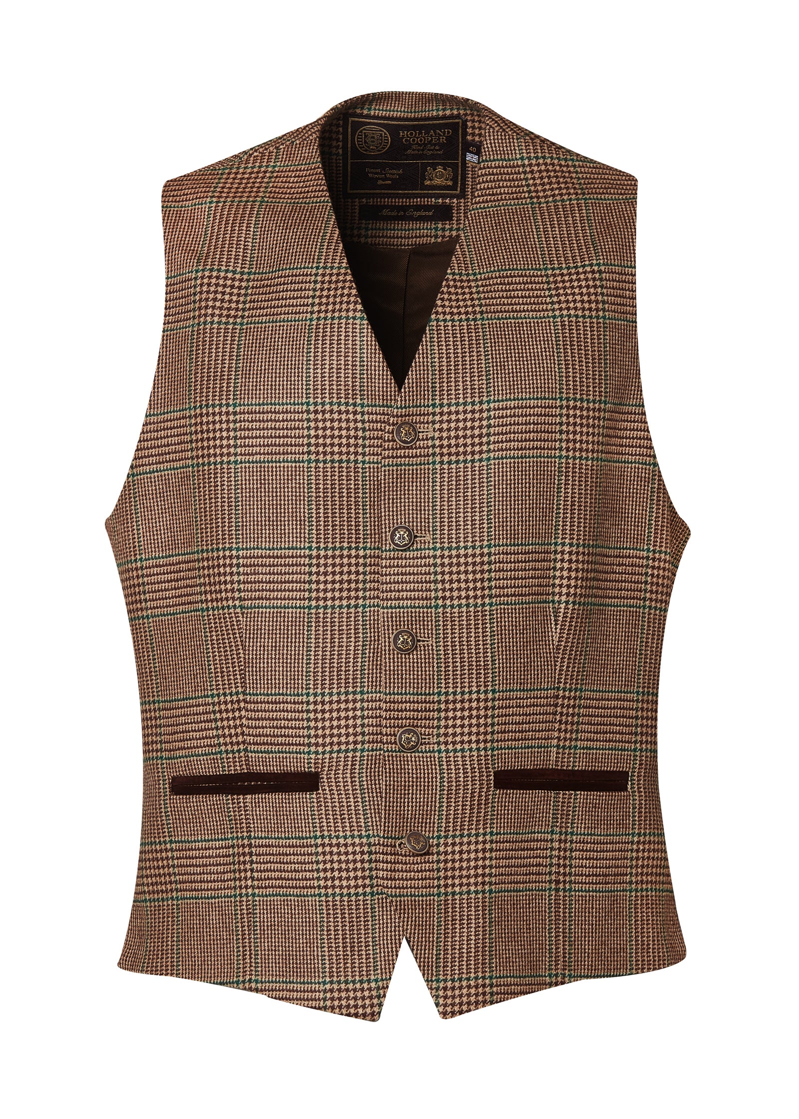 St James Waistcoat (Clarence Check Forest) - Image 4