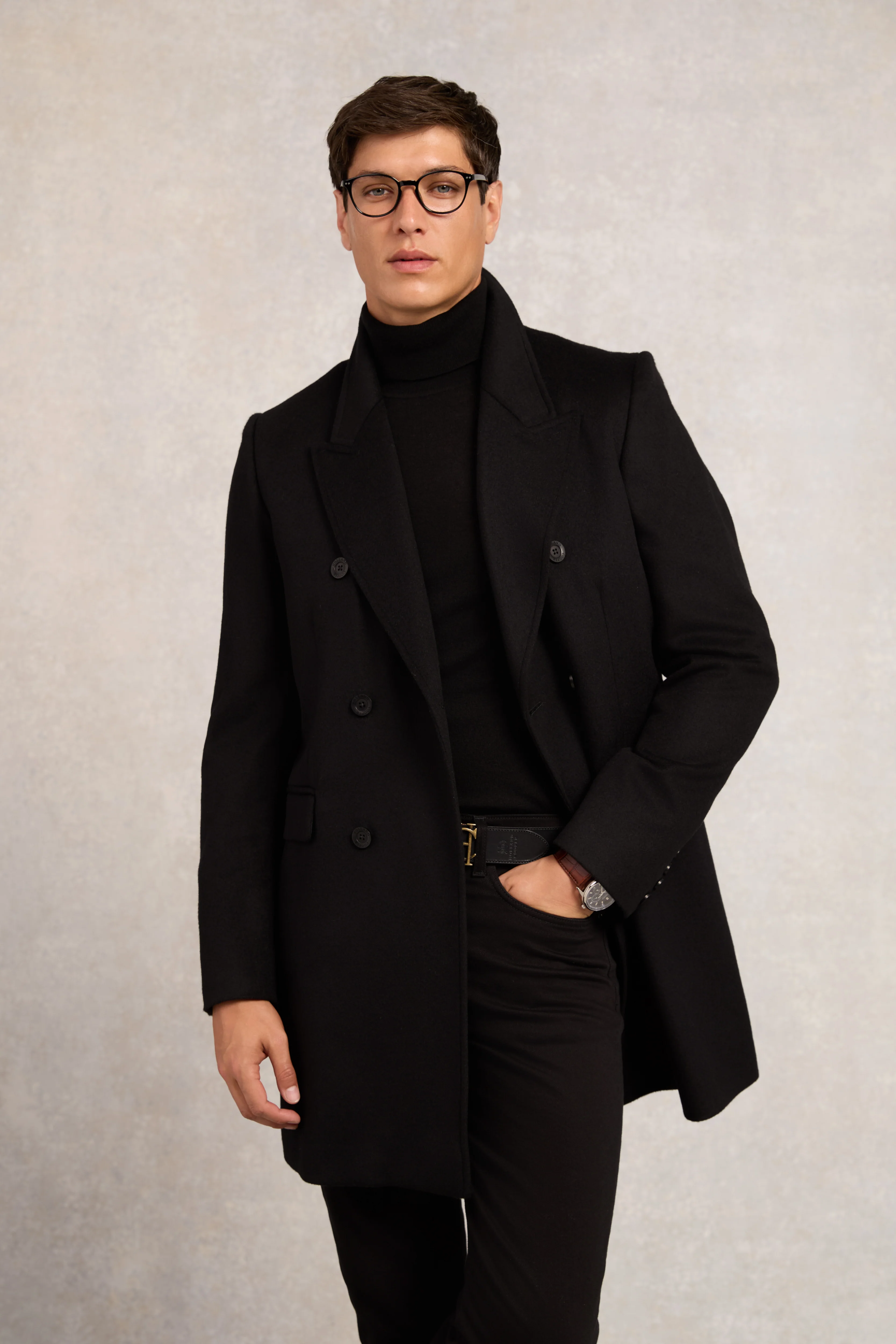 The Double Breasted Coat (Soft Black) - Image 2