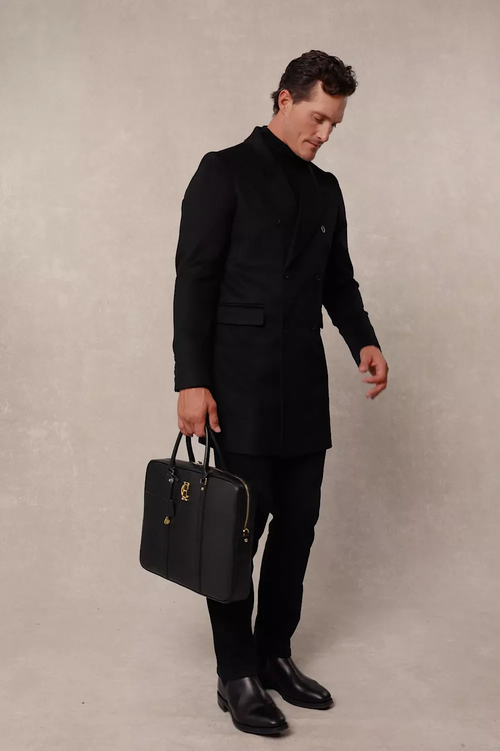 The Double Breasted Coat (Soft Black) - Image 5