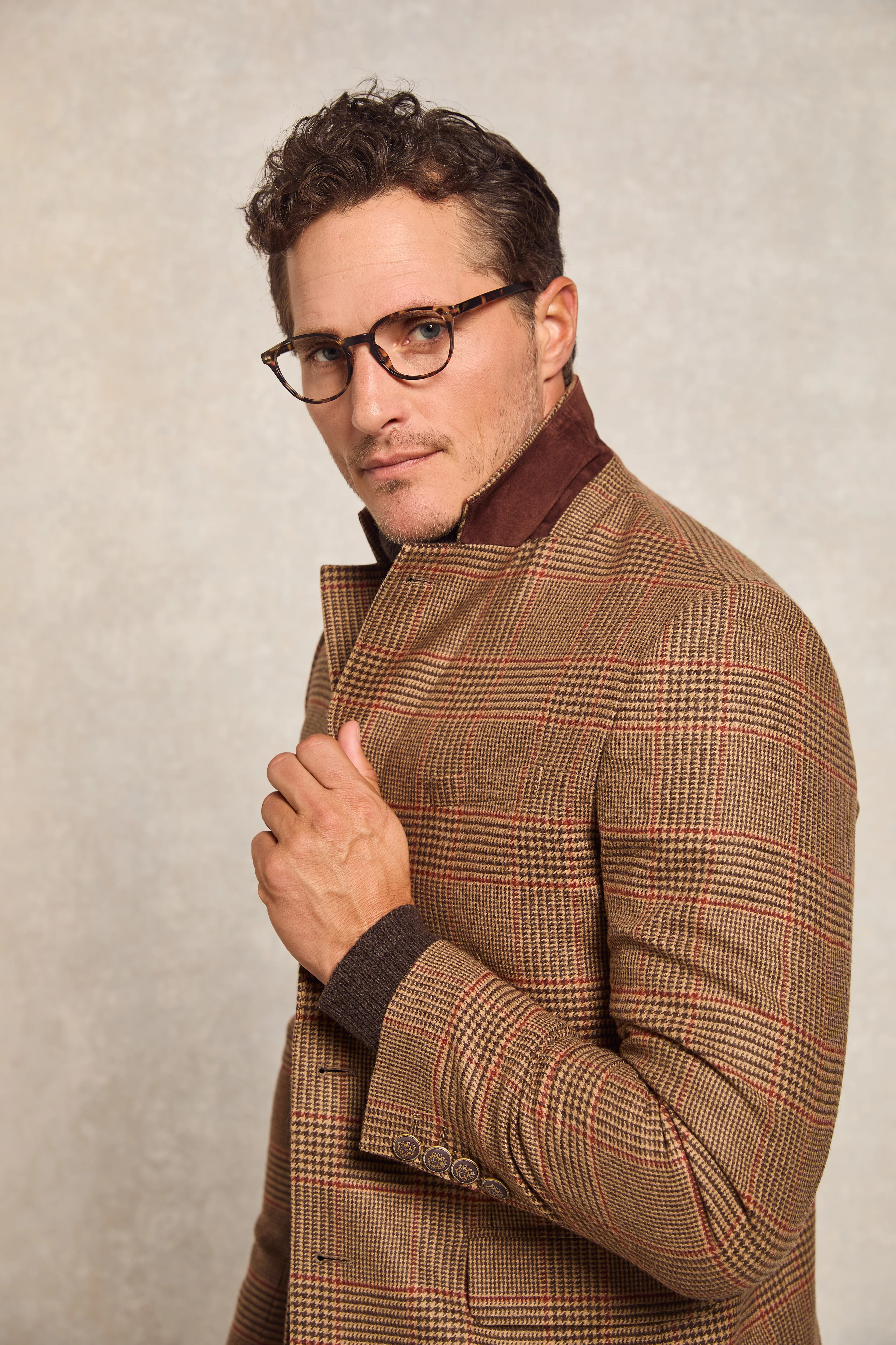 The Single Breasted Blazer (Clarence Check Merlot) - Image 7