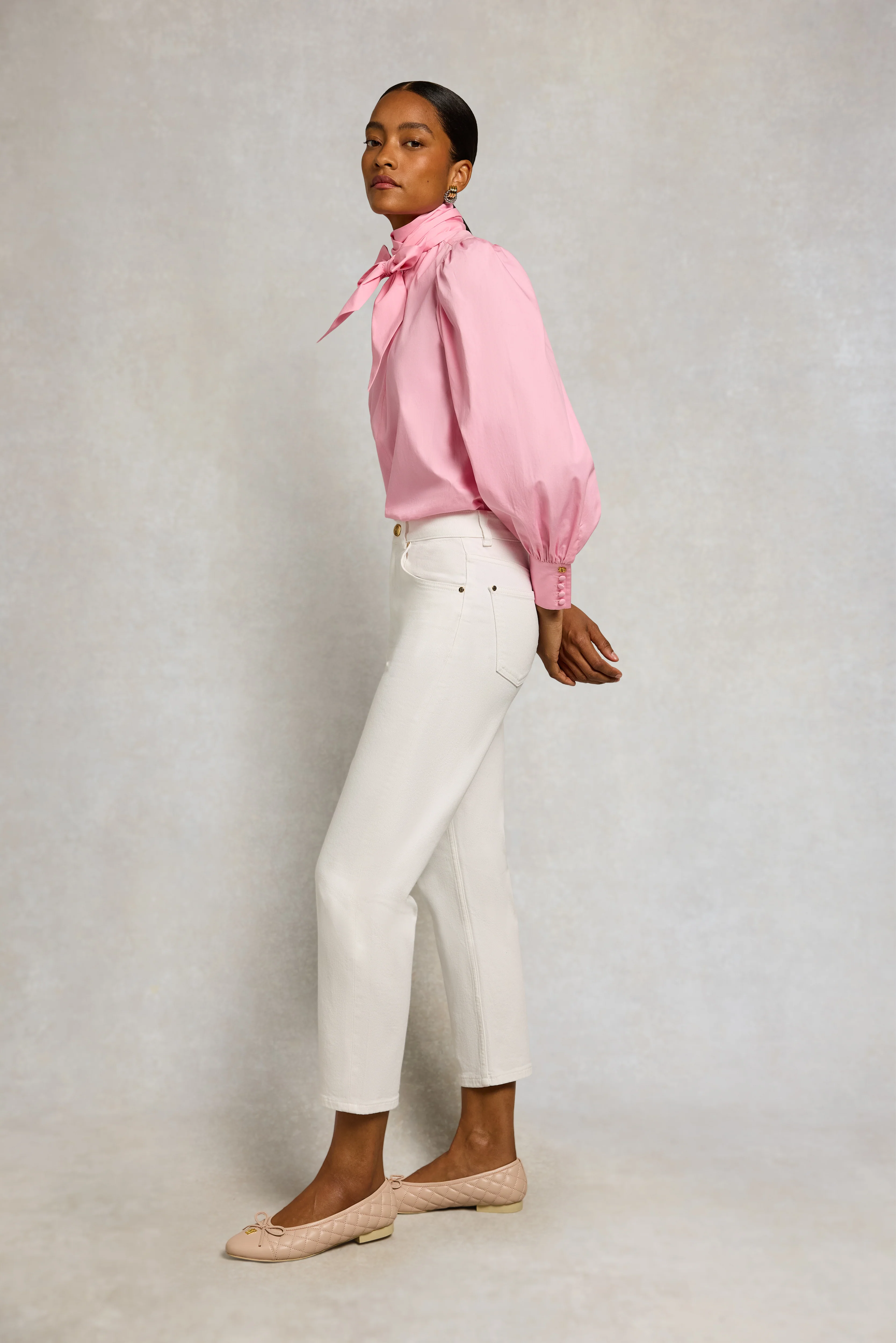 Mid Rise Straight Cropped Jean (White) - Image 3