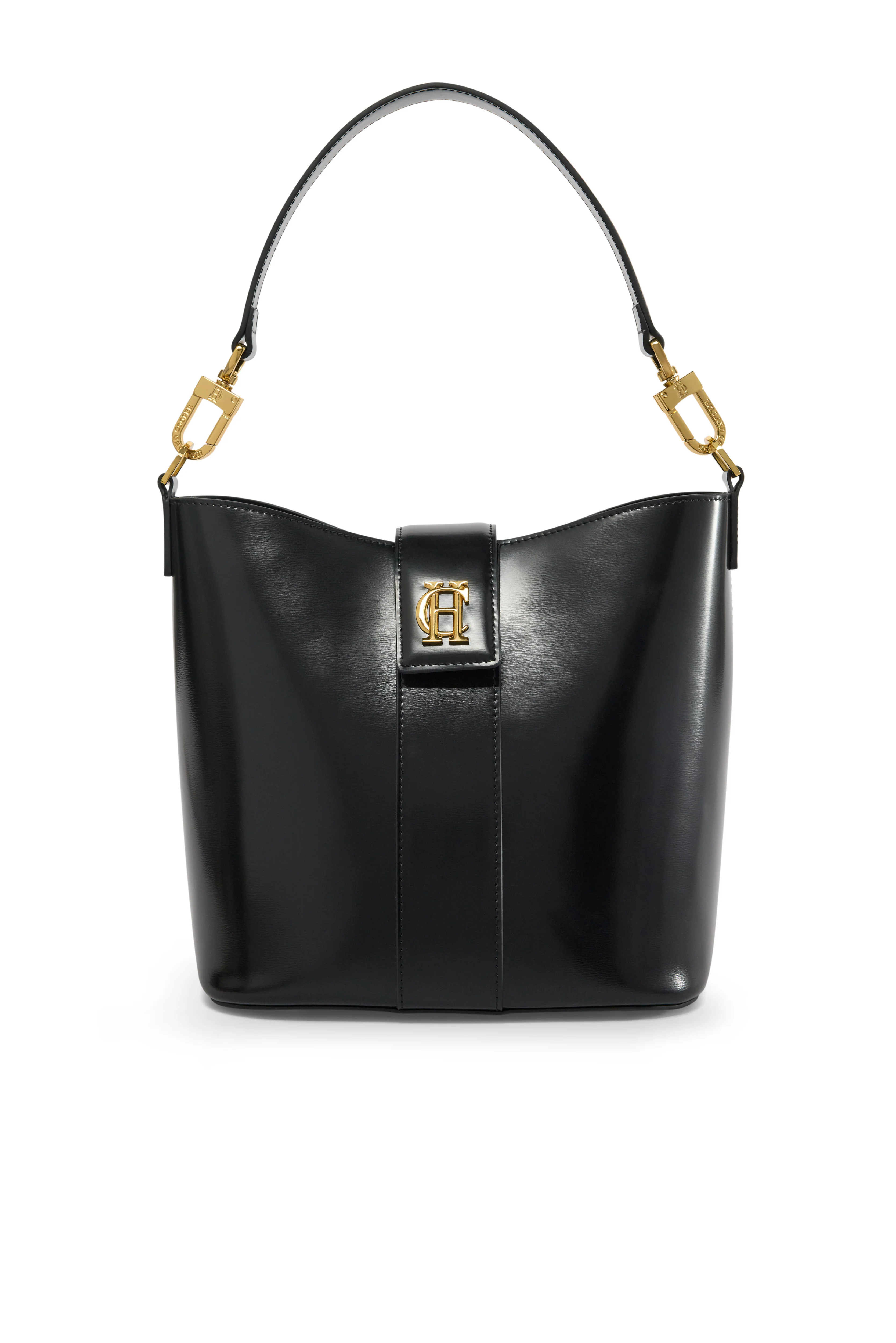 Milan Bucket Bag (Black Leather)