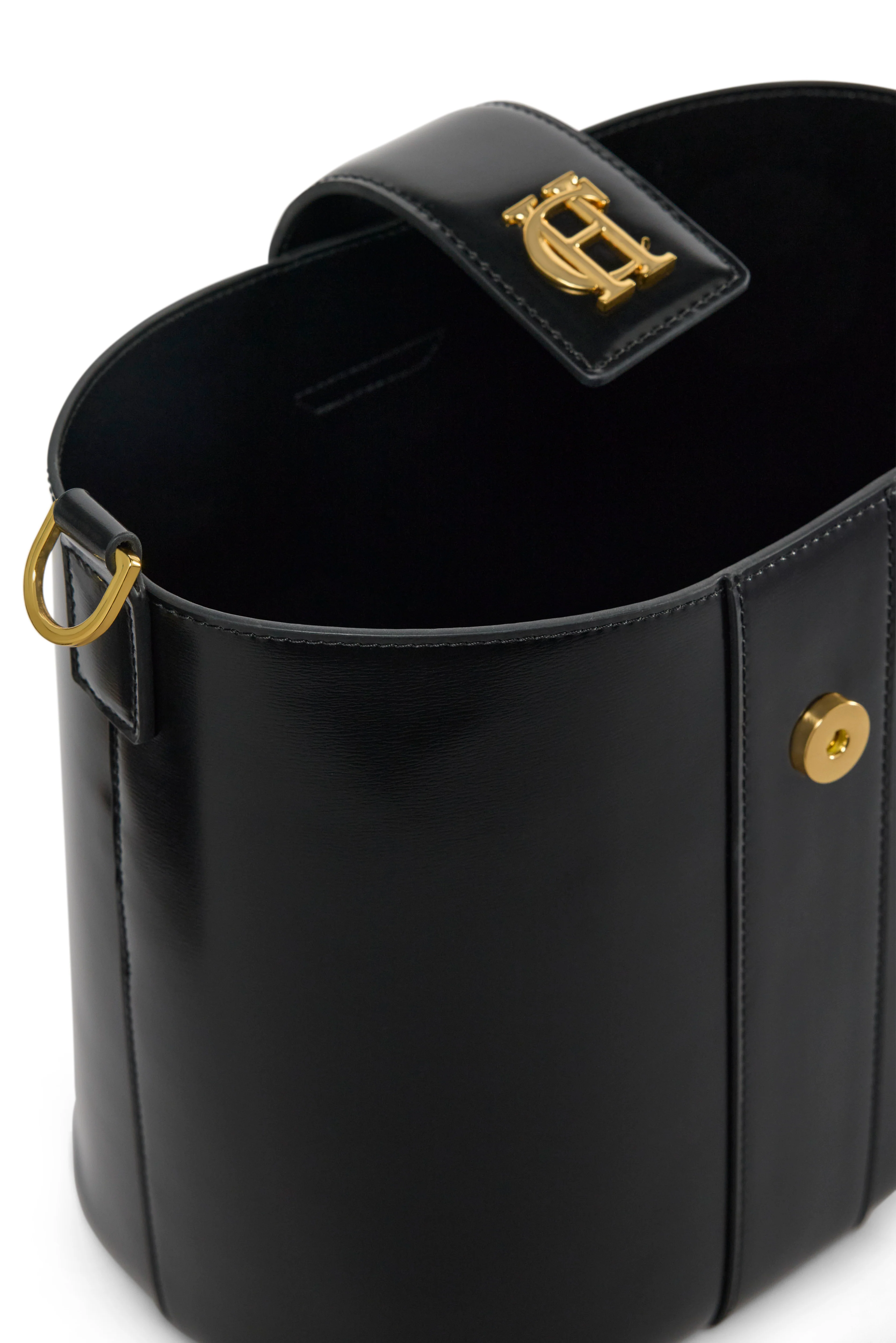 Milan Bucket Bag (Black Leather) - Image 11