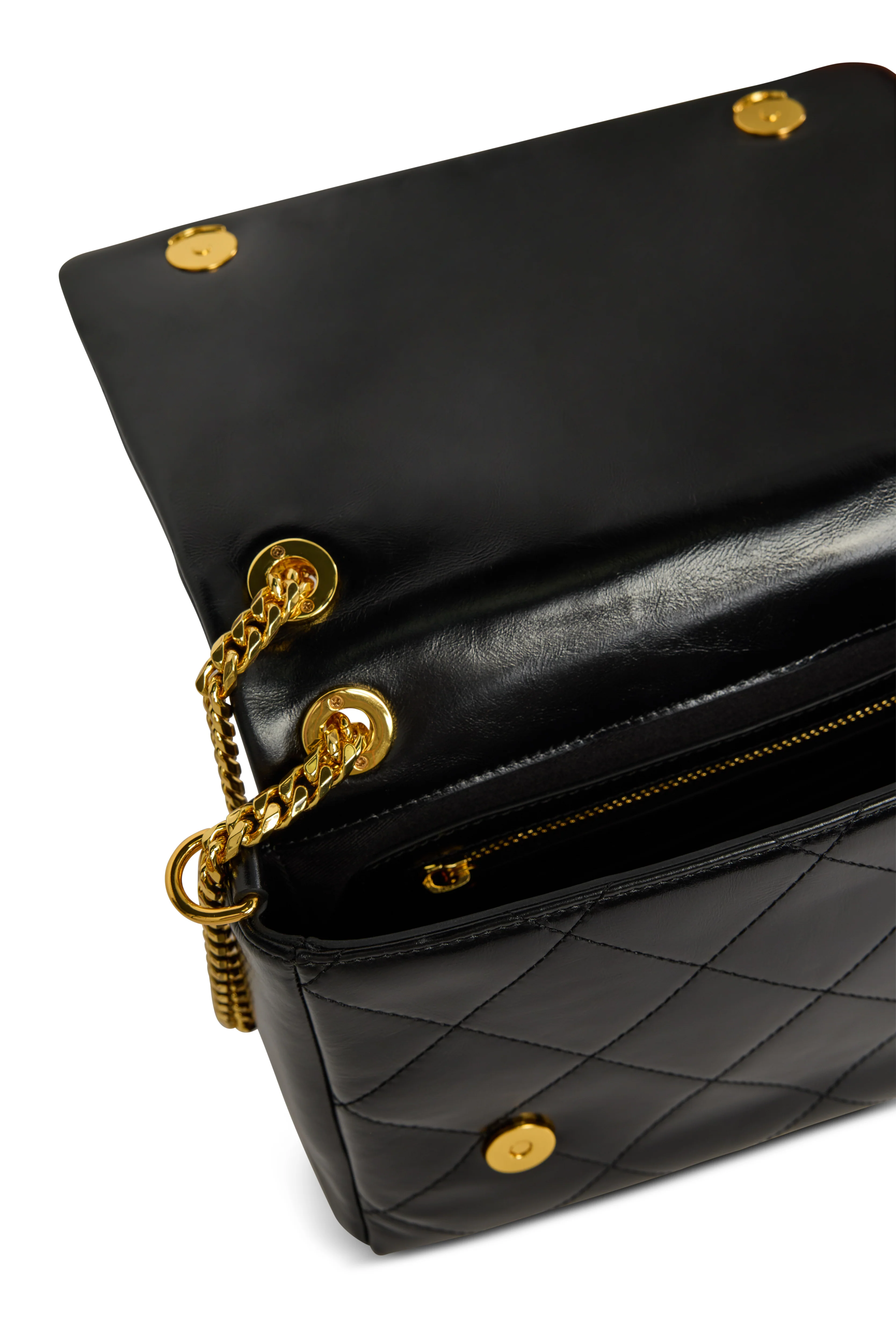 Milan Midi Shoulder Bag (Black Leather) - Image 6