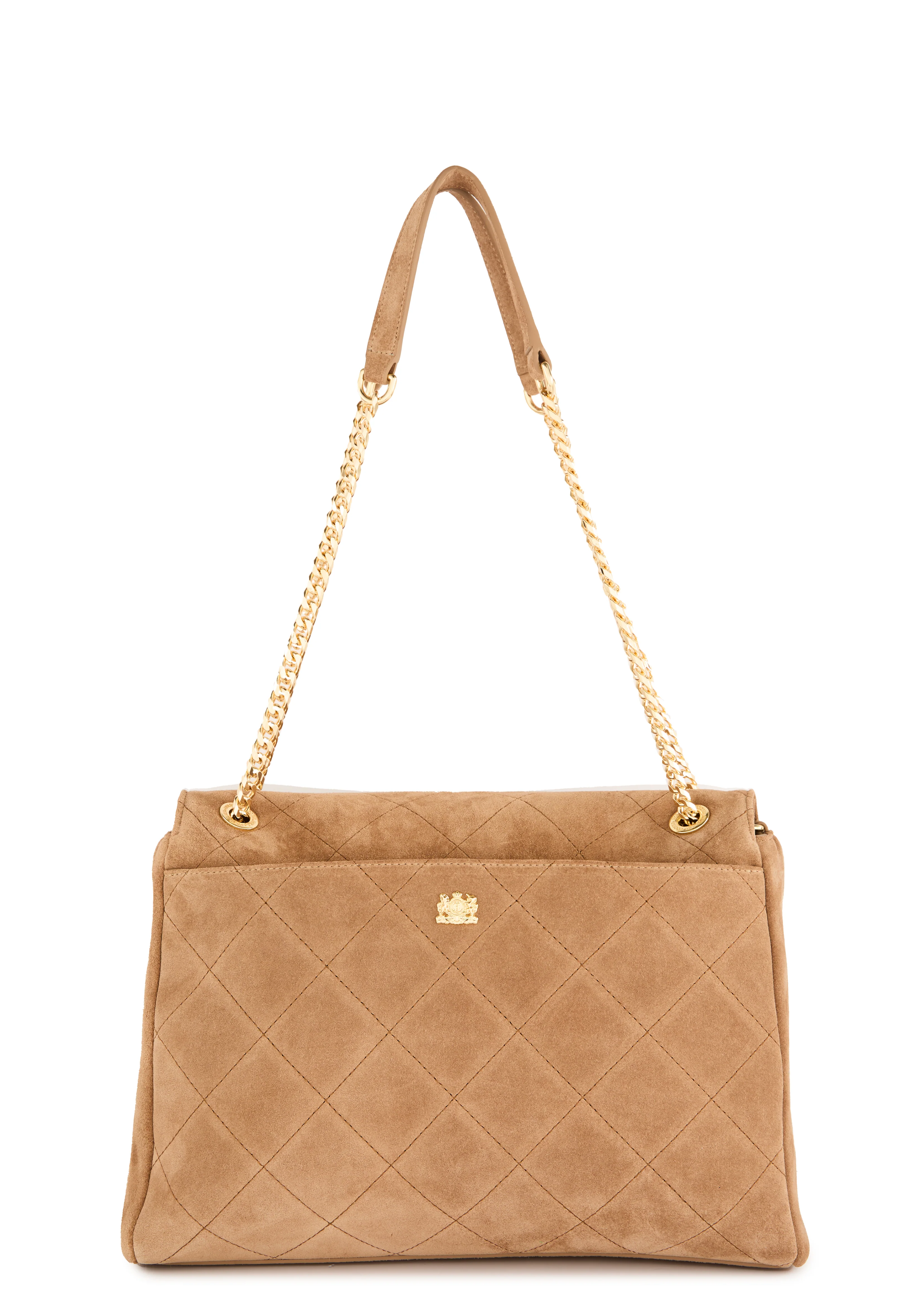 Milan Shoulder Bag (Light Tan Suede) - Image 6