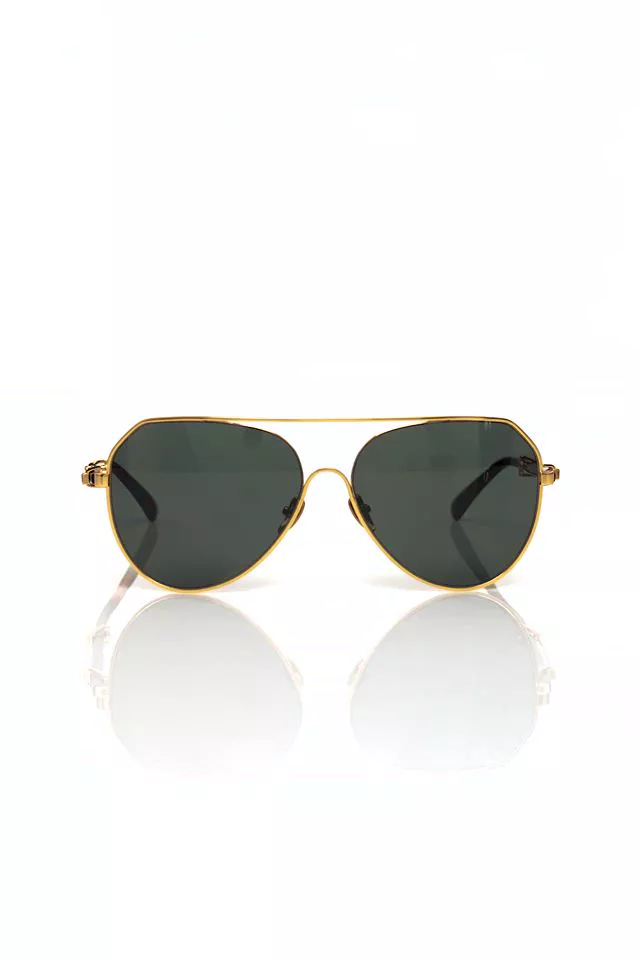 Milano Aviator Sunglasses (Gold) - Image 5