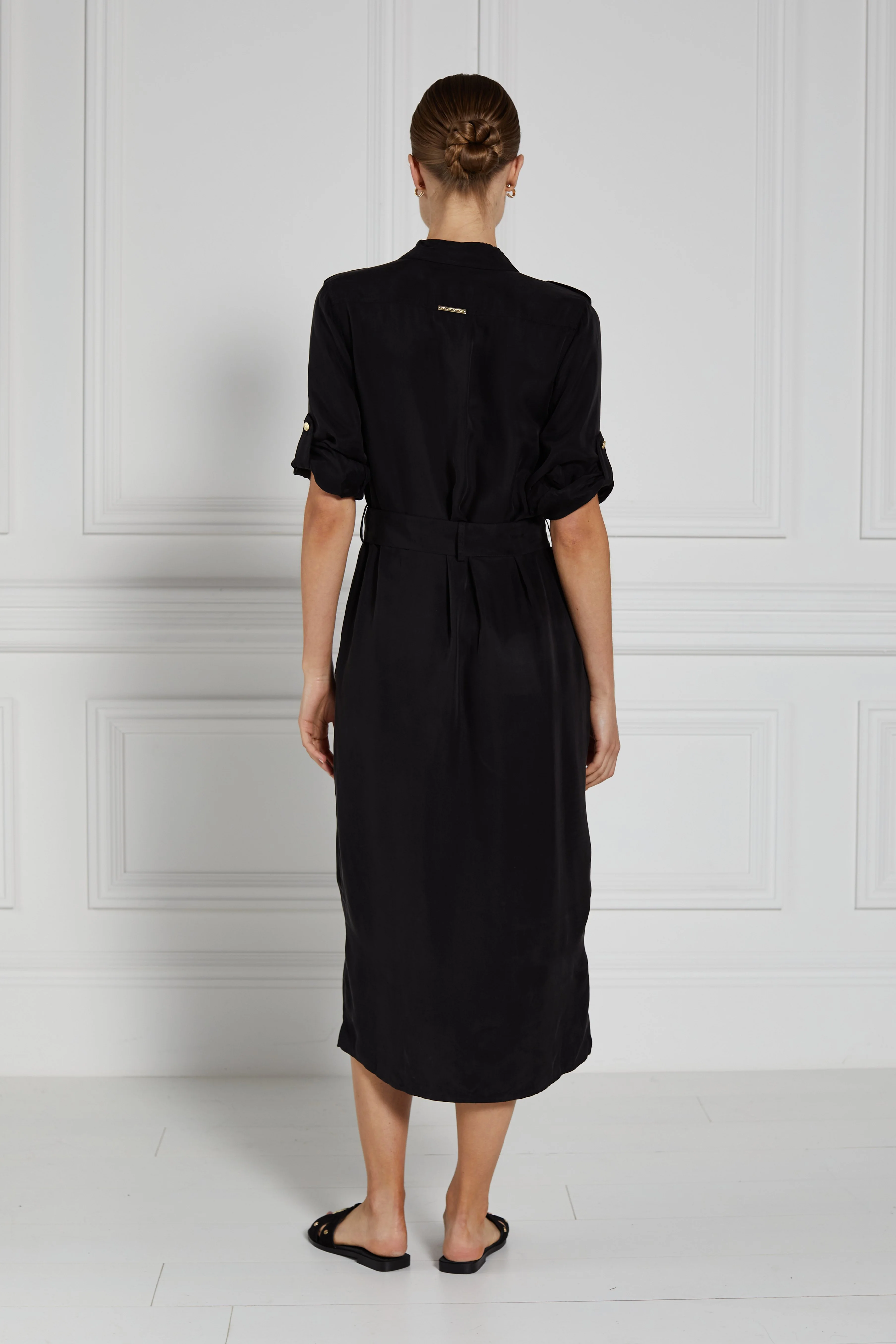 Military Midi Dress (Black) - Image 2