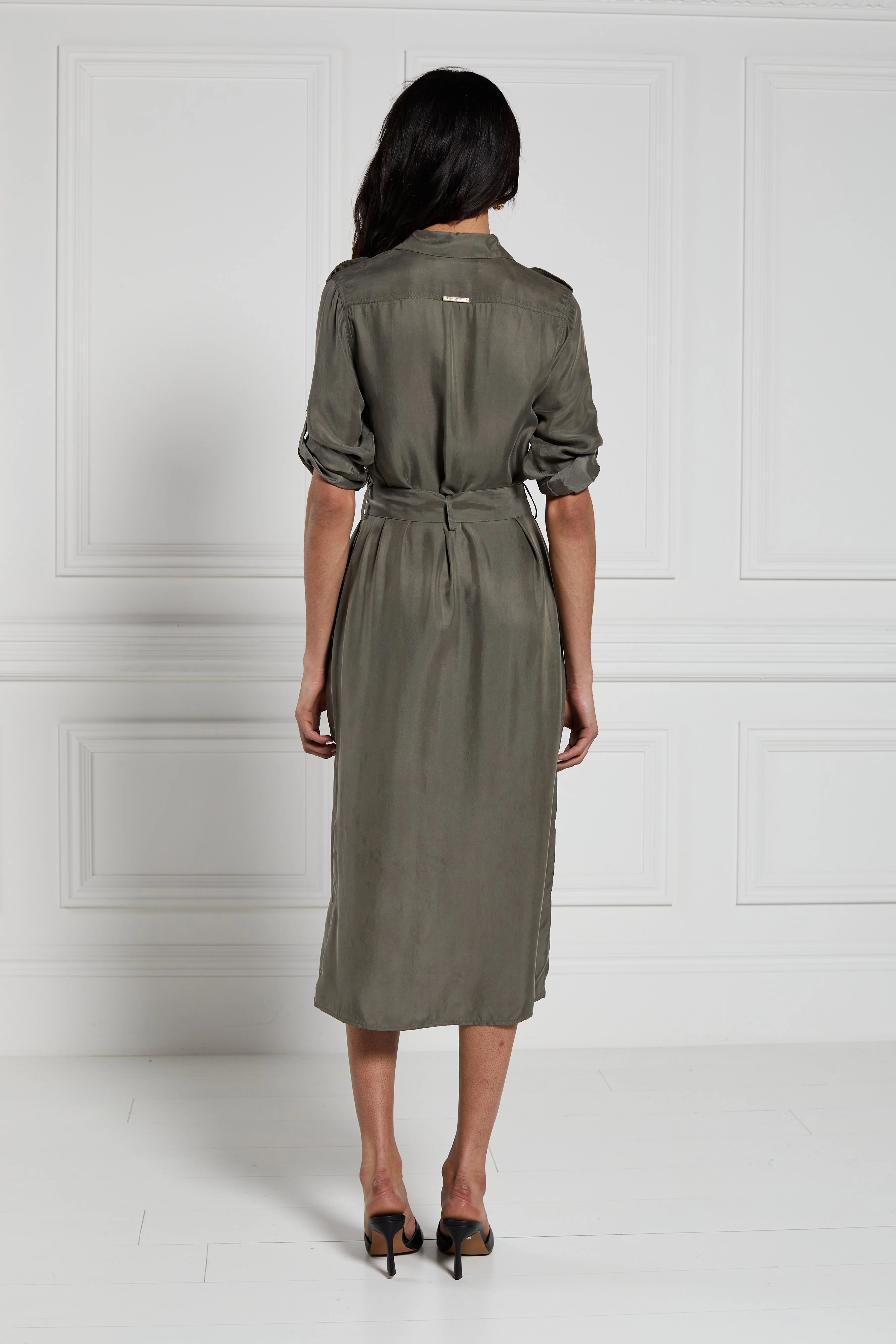 Military Midi Dress (Khaki) - Image 2