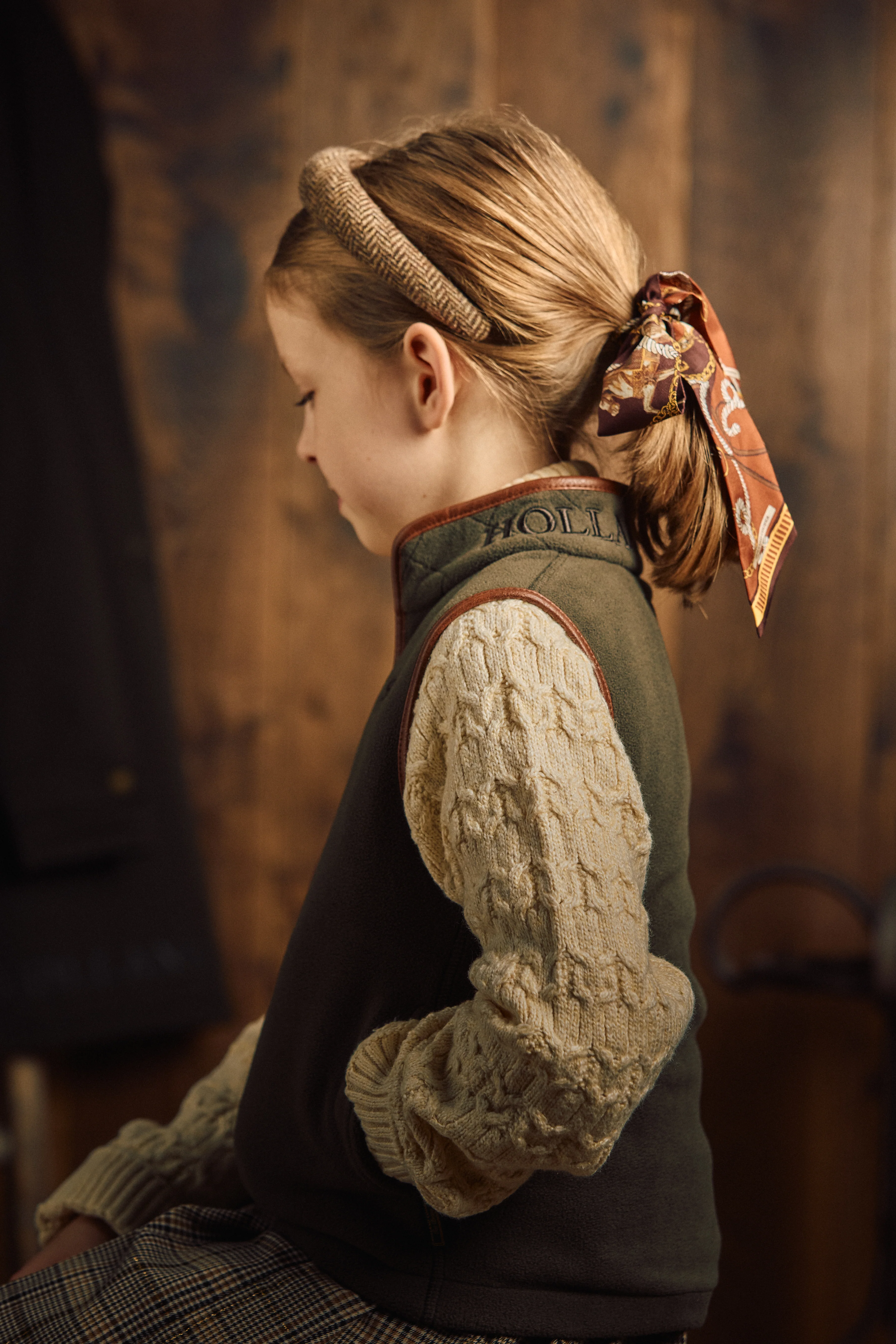 Mini Me - Country Fleece Gilet (Khaki) - Image 4