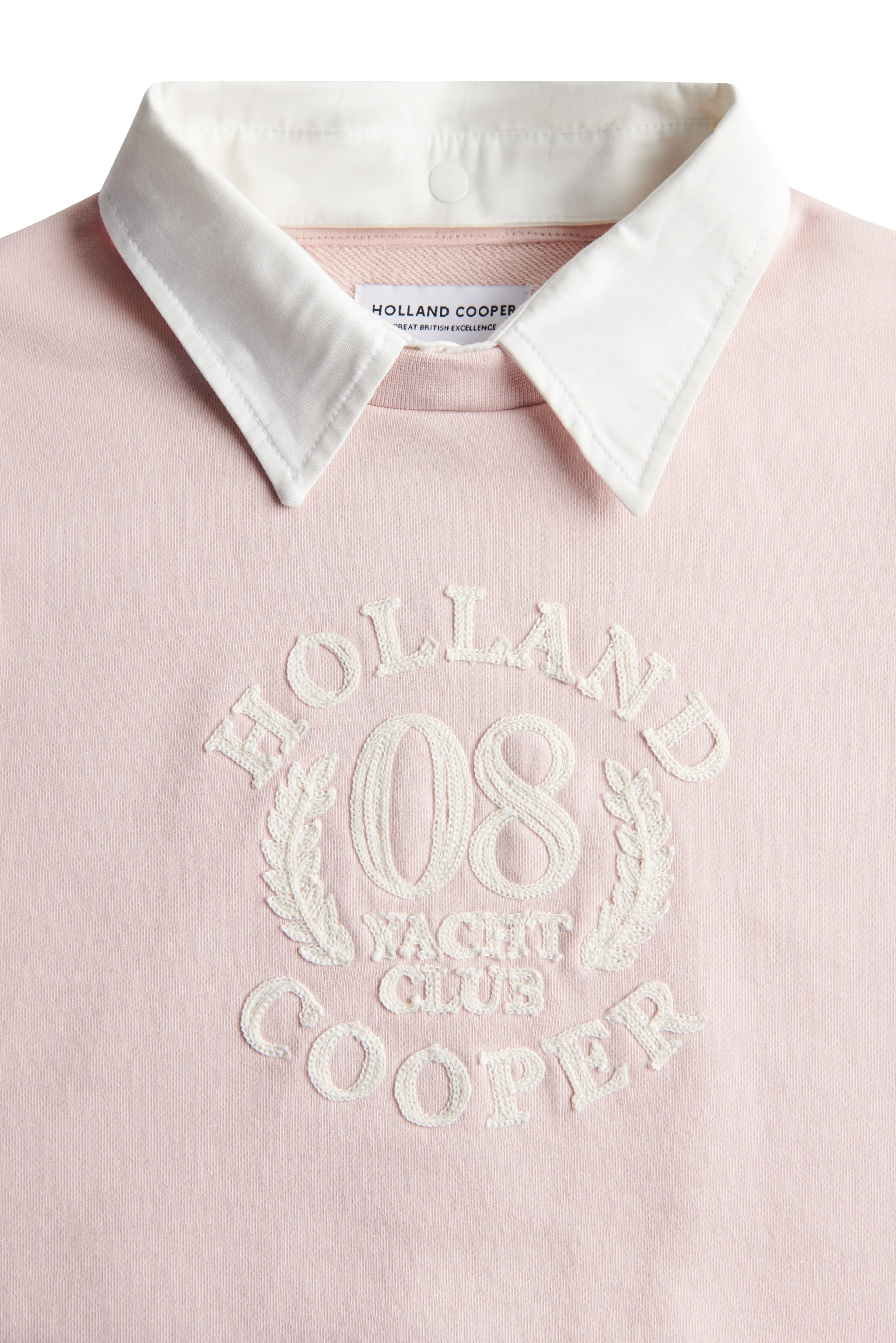 Mock Collar Crew Neck Sweat (Pink) - Image 8