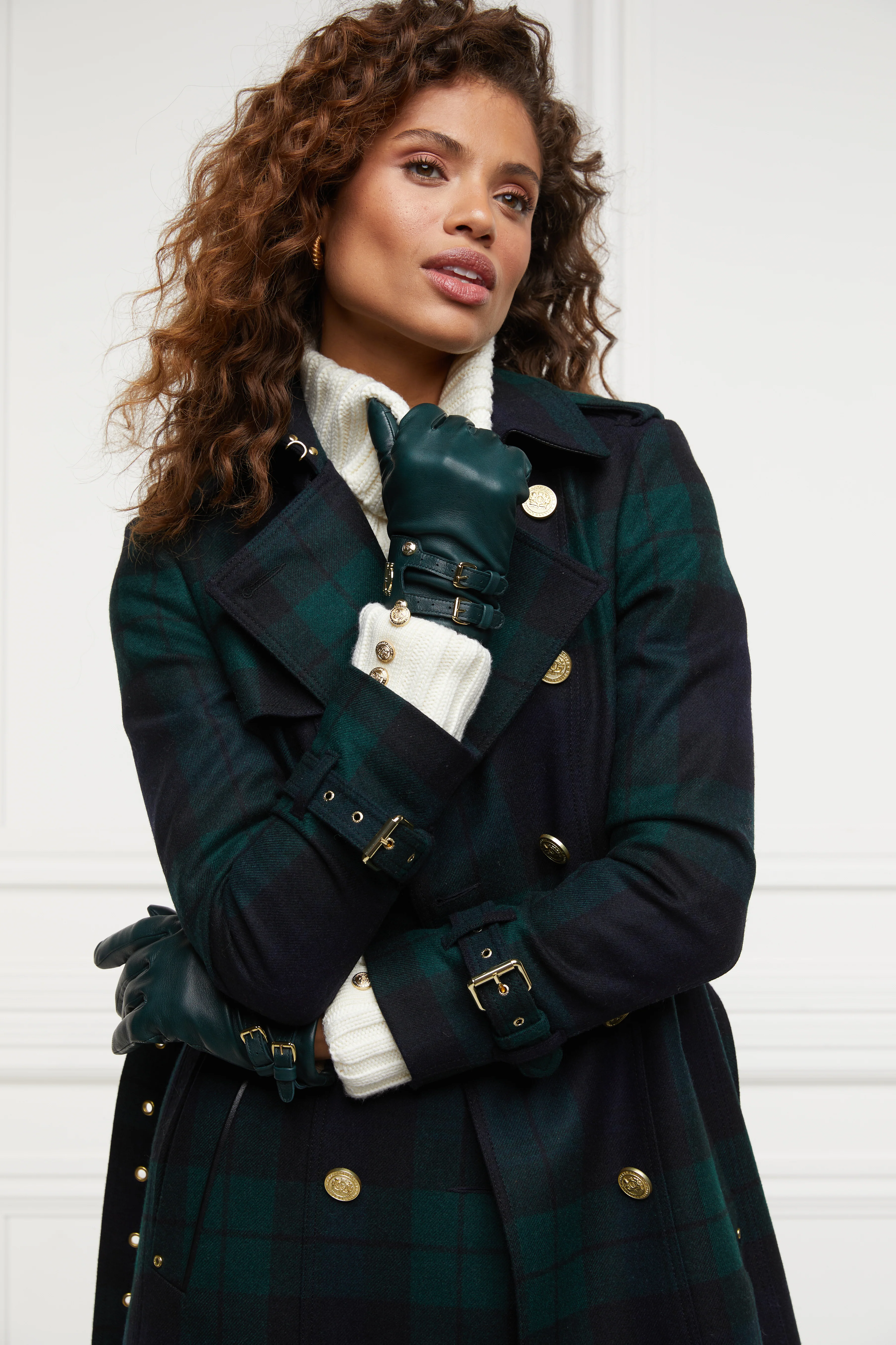 Monogram Leather Gloves (Racing Green) - Image 2