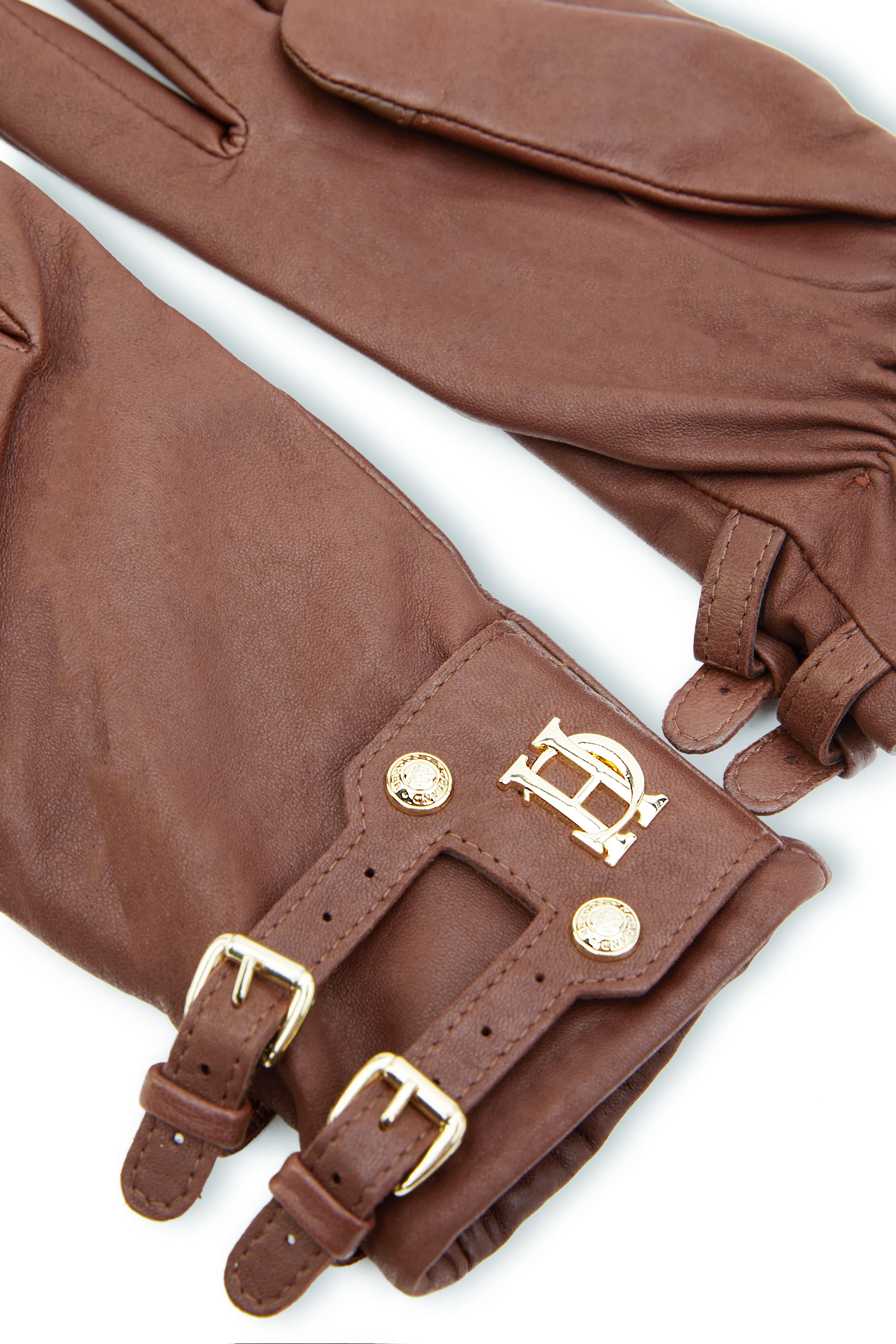 Monogram Leather Gloves (Tan) - Image 2