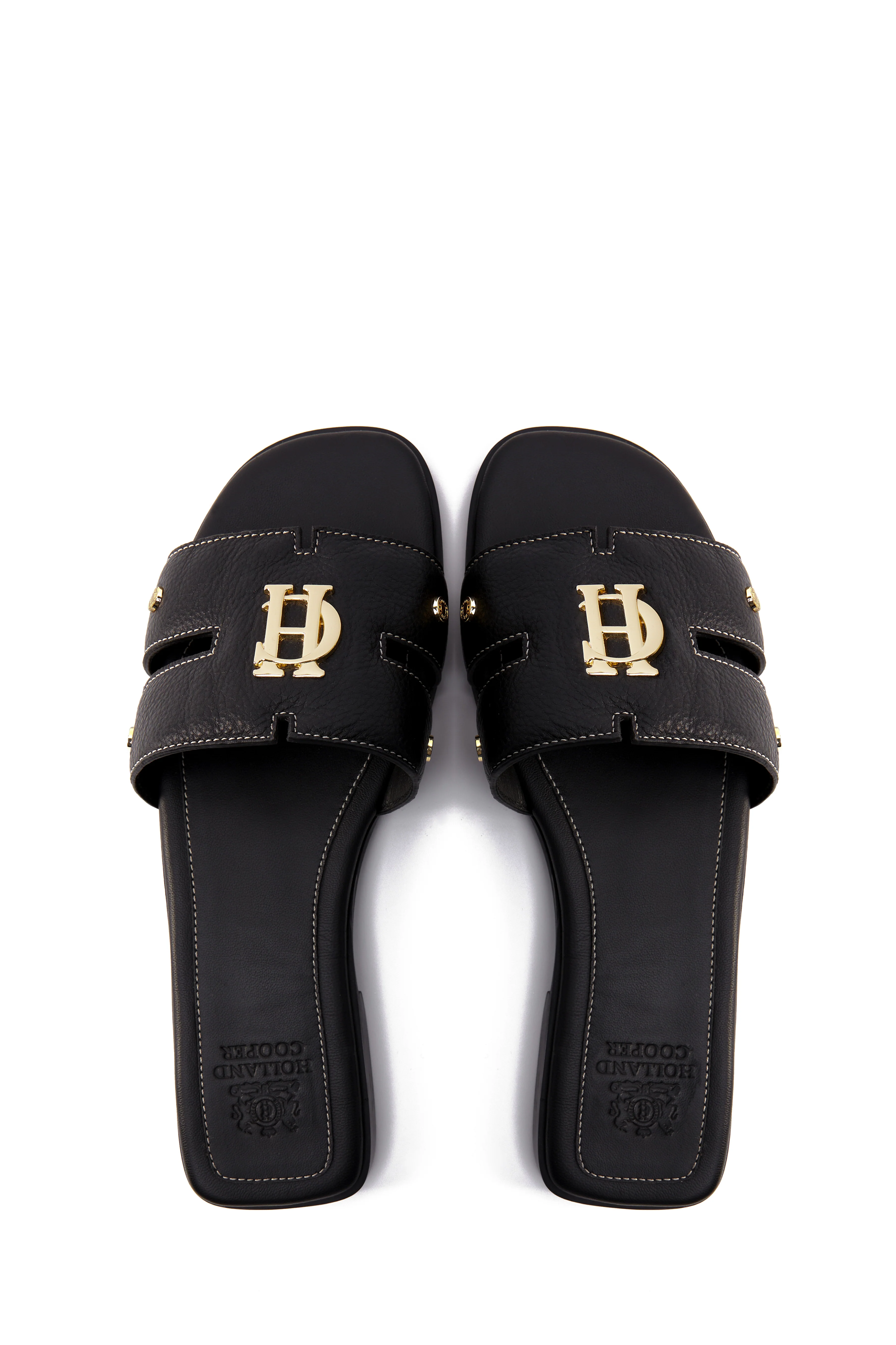 Monogram Slides (Black Leather) - Image 5