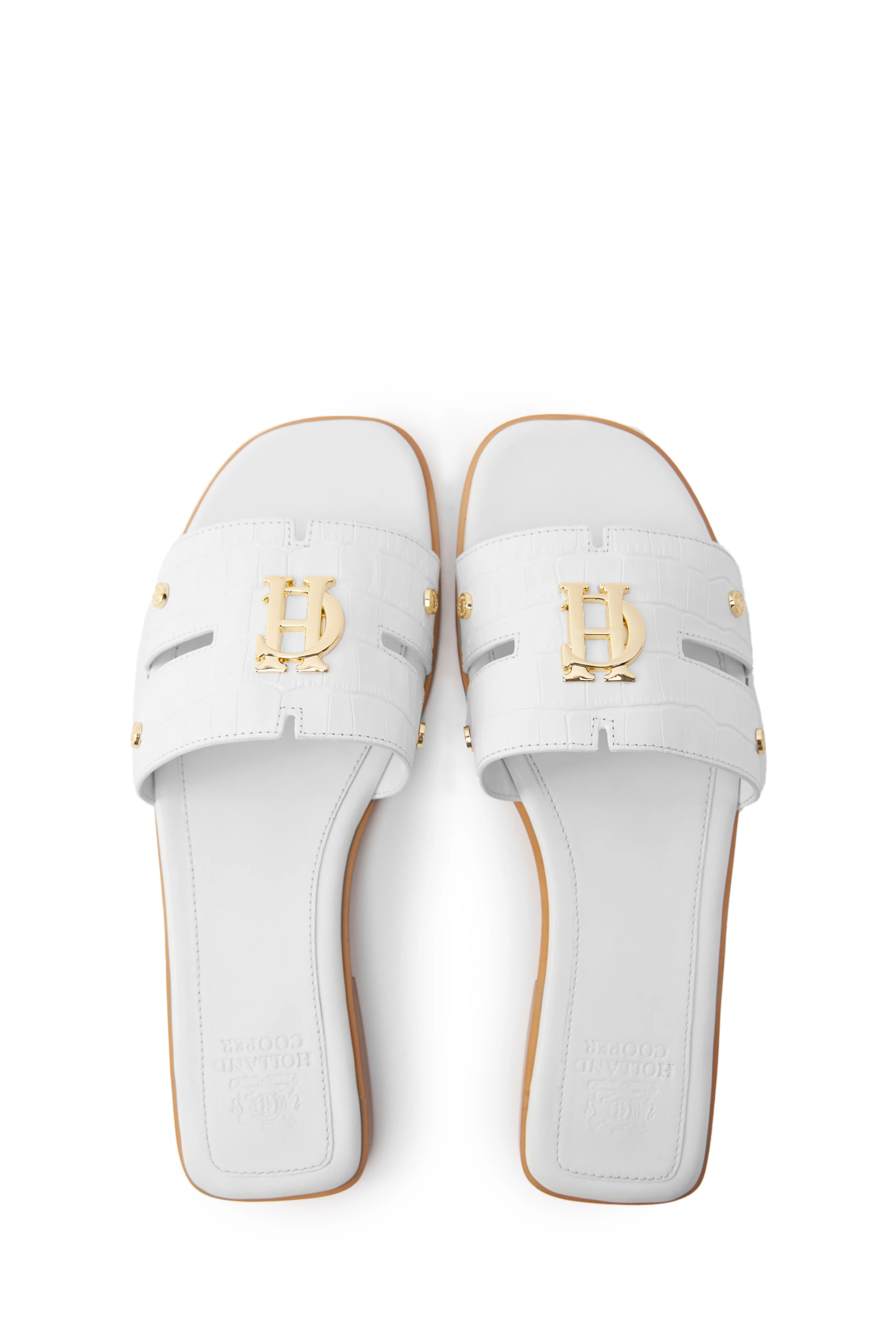 Monogram Slides (White Croc) - Image 3