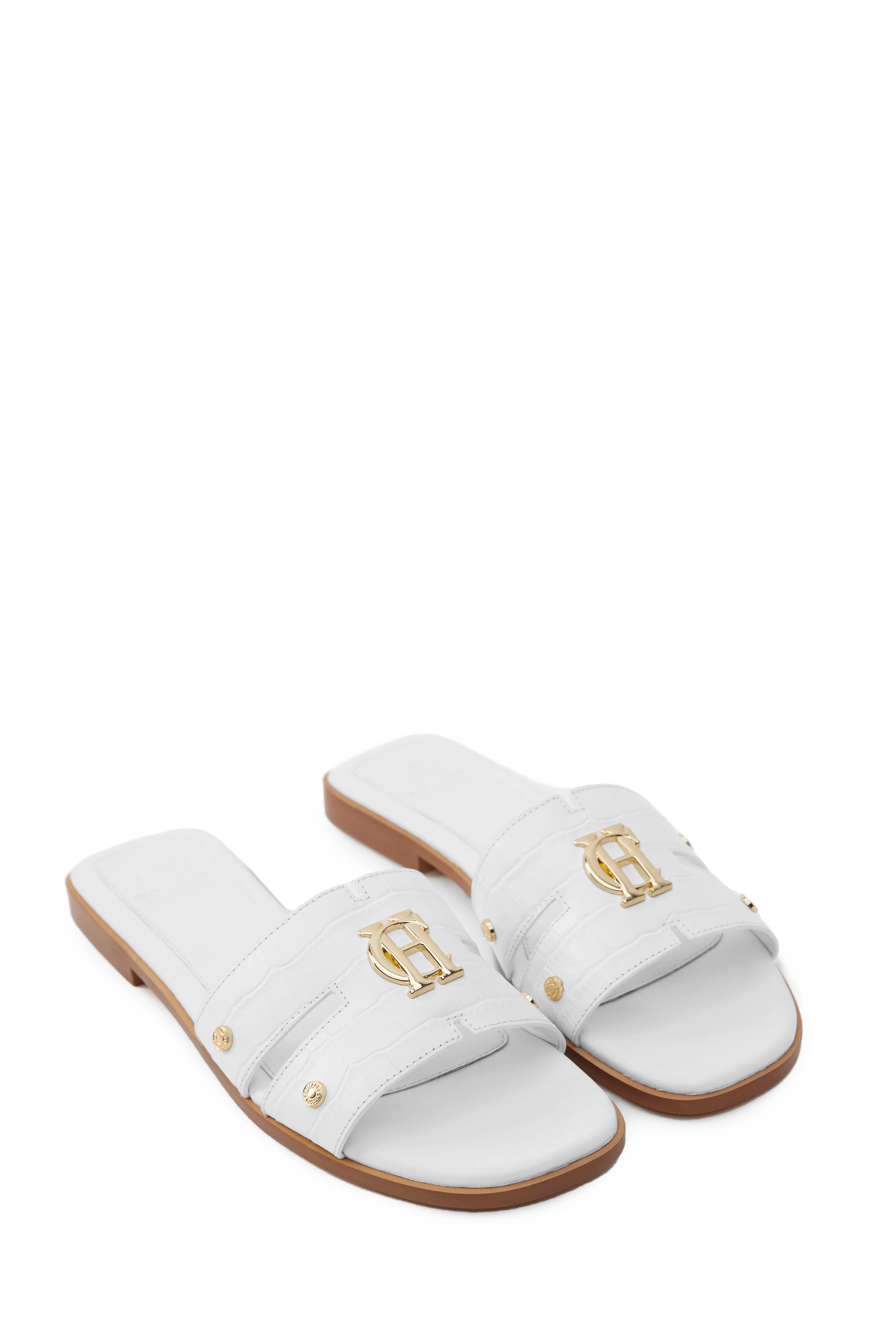 Monogram Slides (White Croc) - Image 5