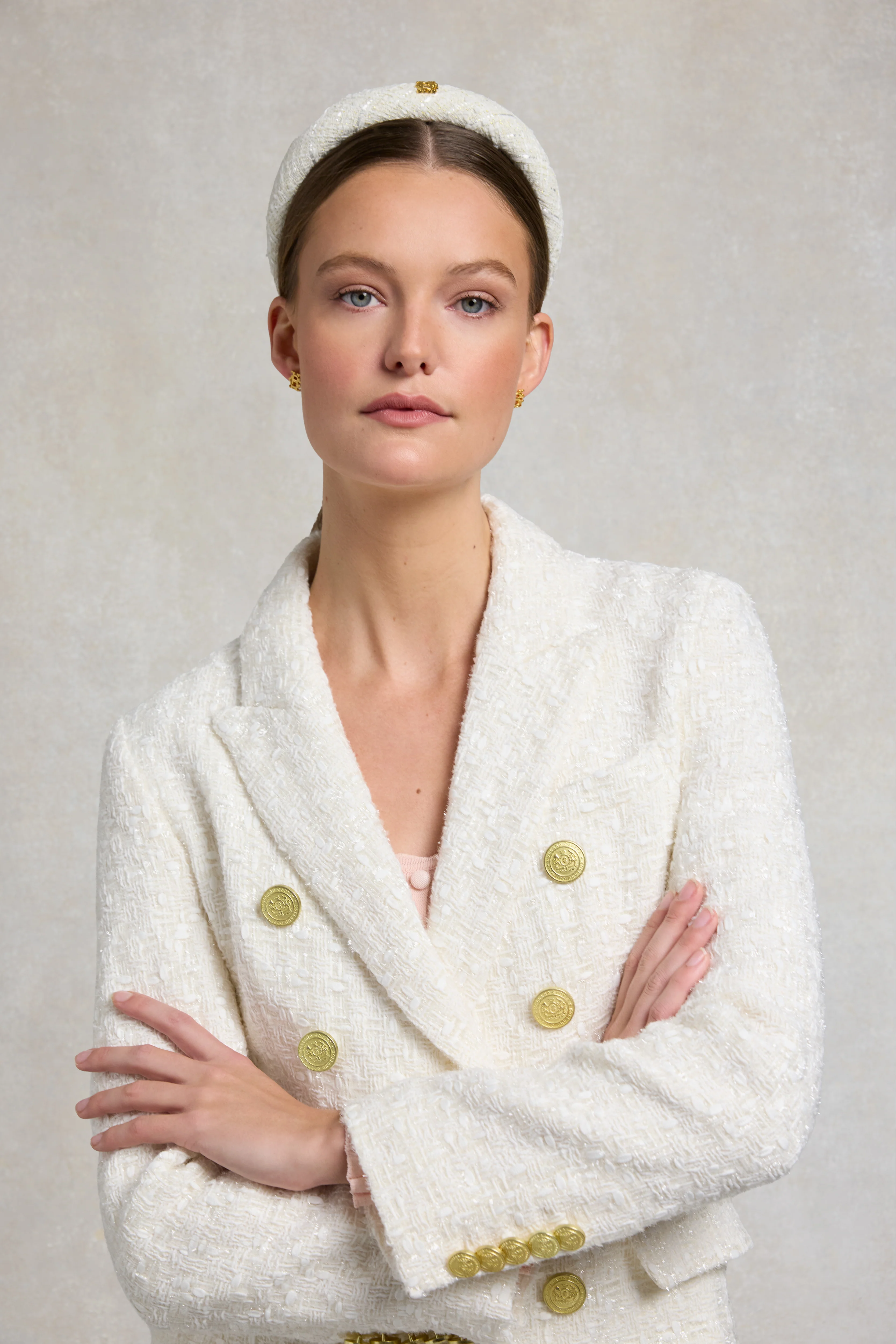 Narrow Headband (Cream Boucle) - Image 6