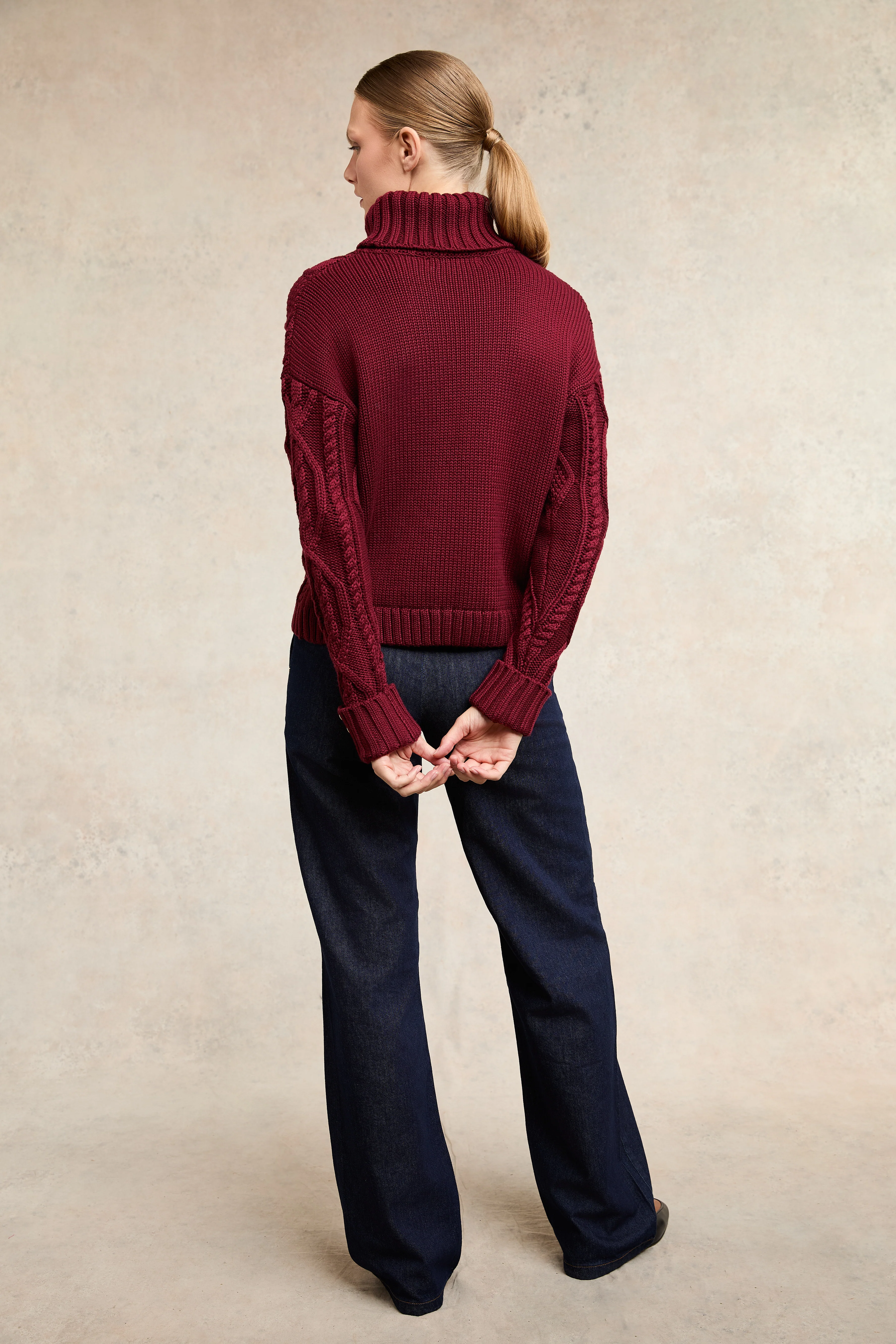 Noveli Cable Knit (Wine) - Image 6