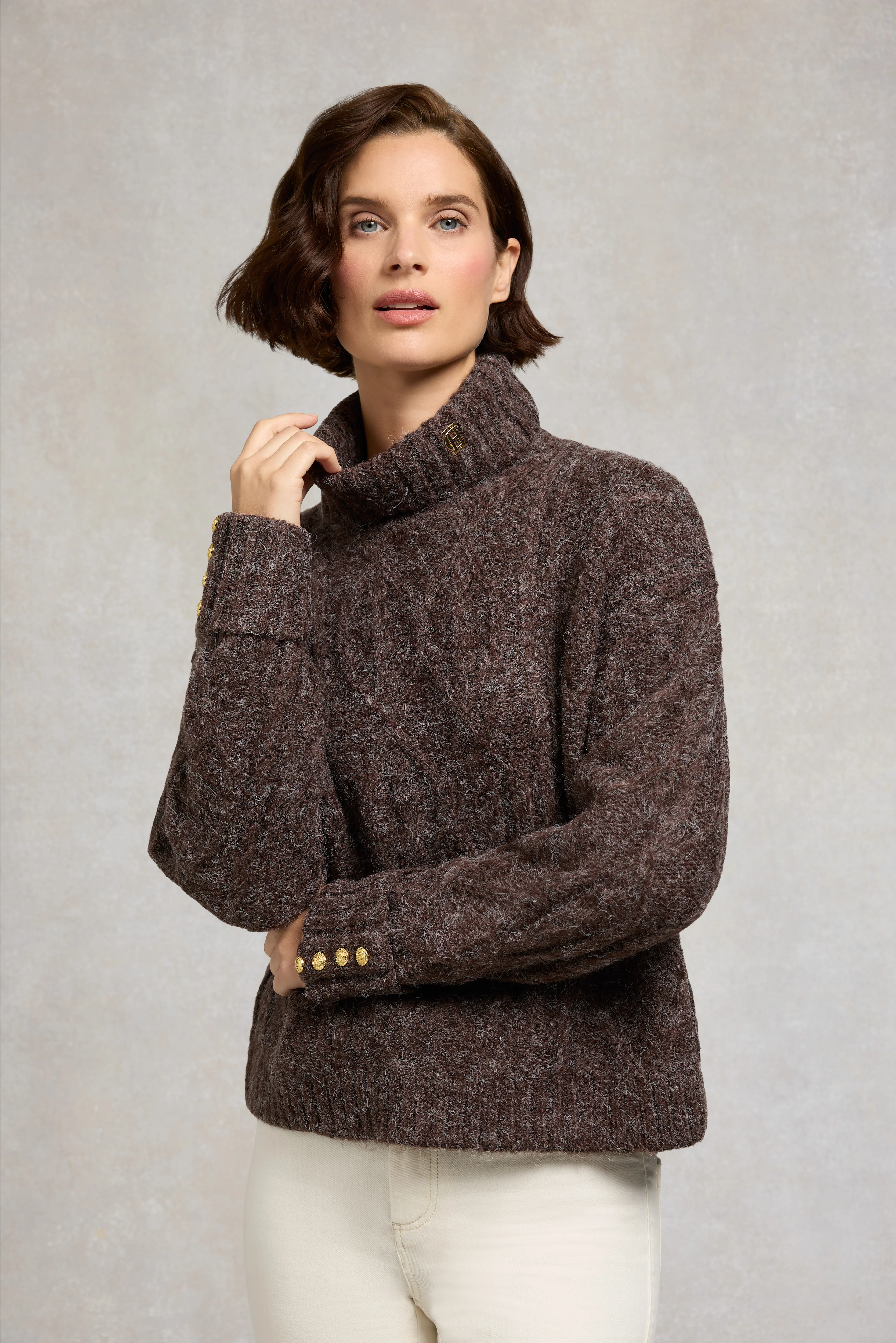 Noveli Roll Neck Knit (Chocolate) - Image 2