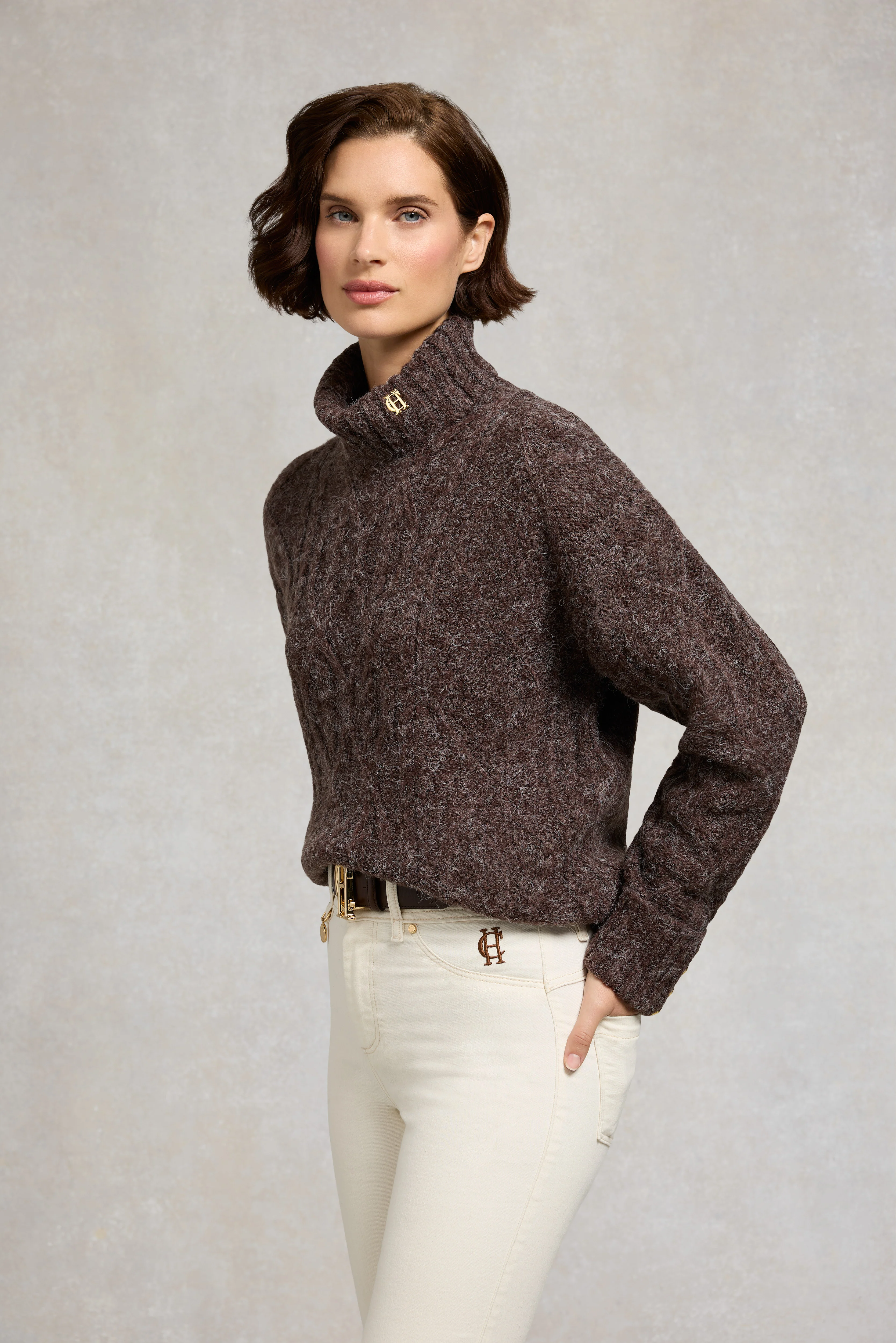 Noveli Roll Neck Knit (Chocolate) - Image 3