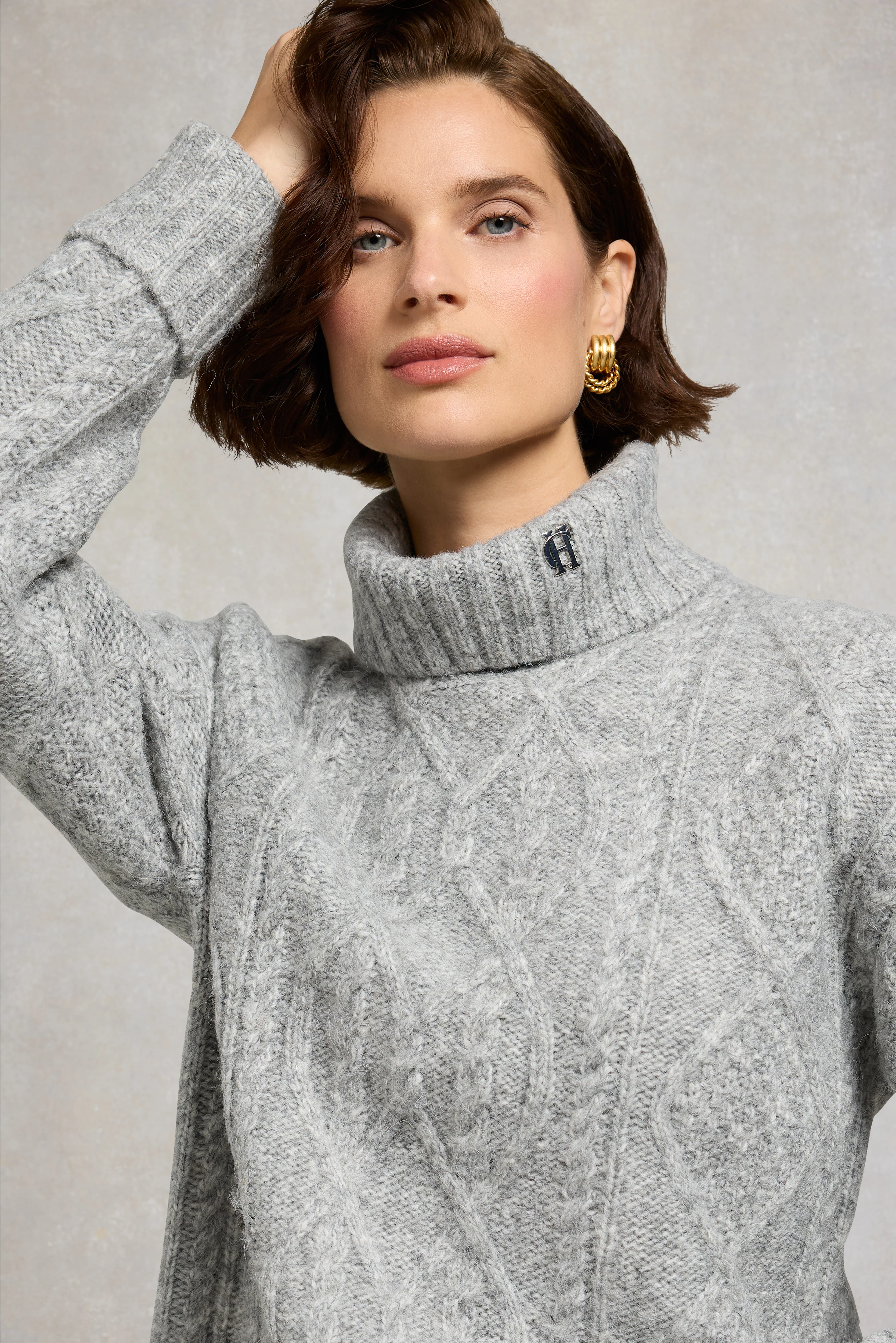 Noveli Roll Neck Knit (Light Grey) - Image 6
