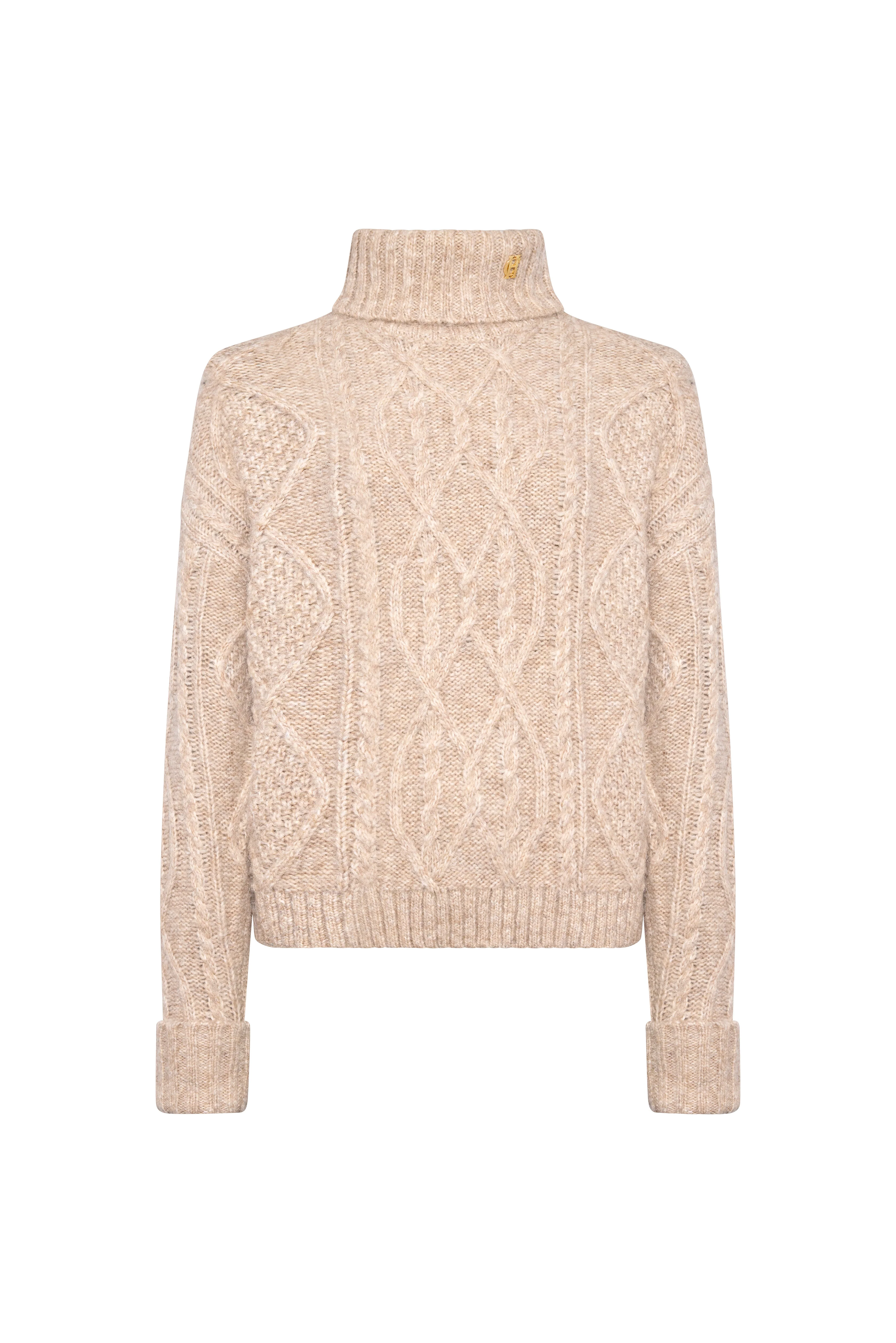 Noveli Roll Neck Knit (Taupe) - Image 4