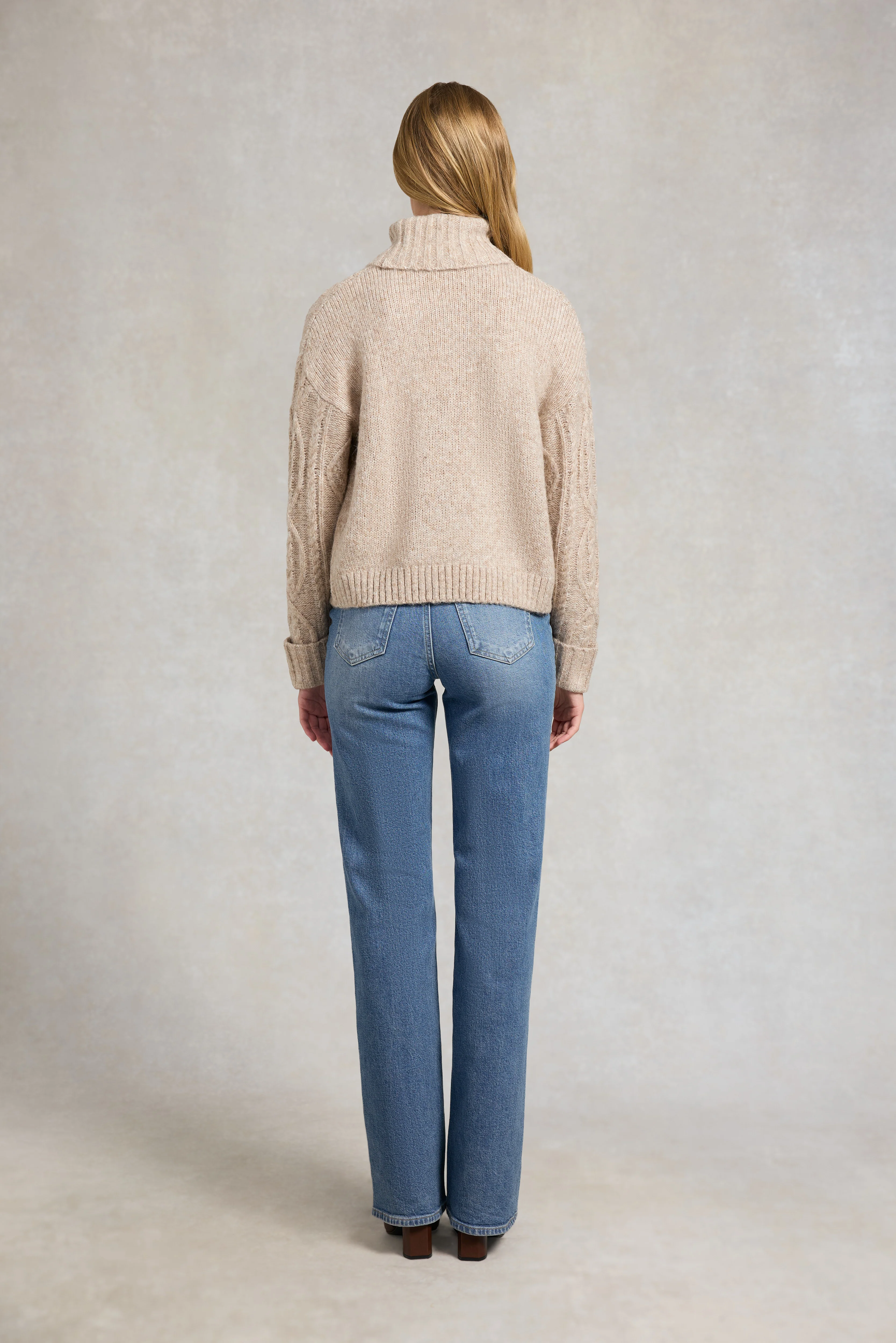 Noveli Roll Neck Knit (Taupe) - Image 6