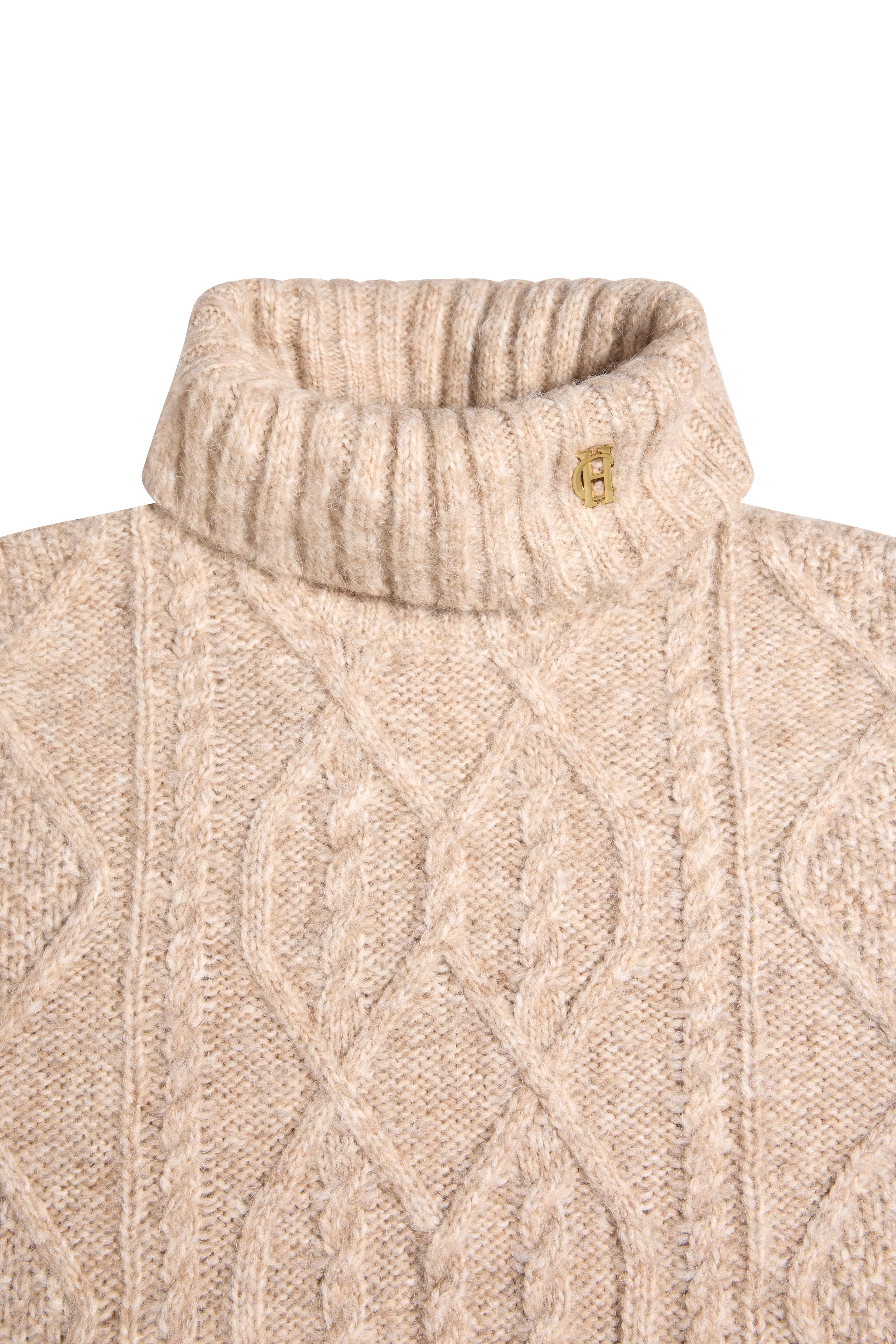Noveli Roll Neck Knit (Taupe) - Image 7