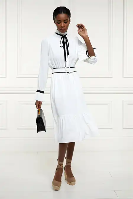 Olivia Tie Dress (White) - Image 5
