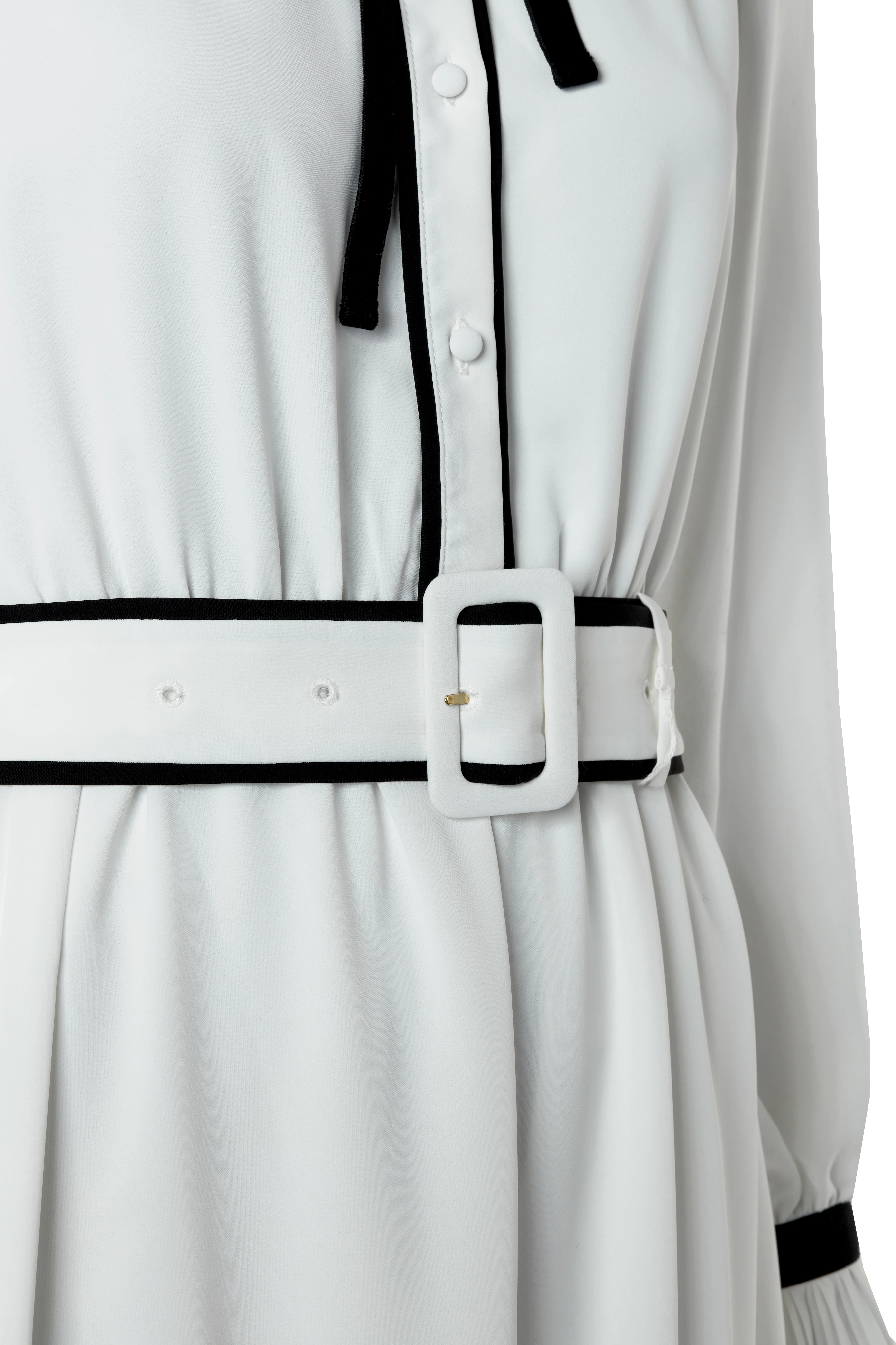 Olivia Tie Dress (White) - Image 9