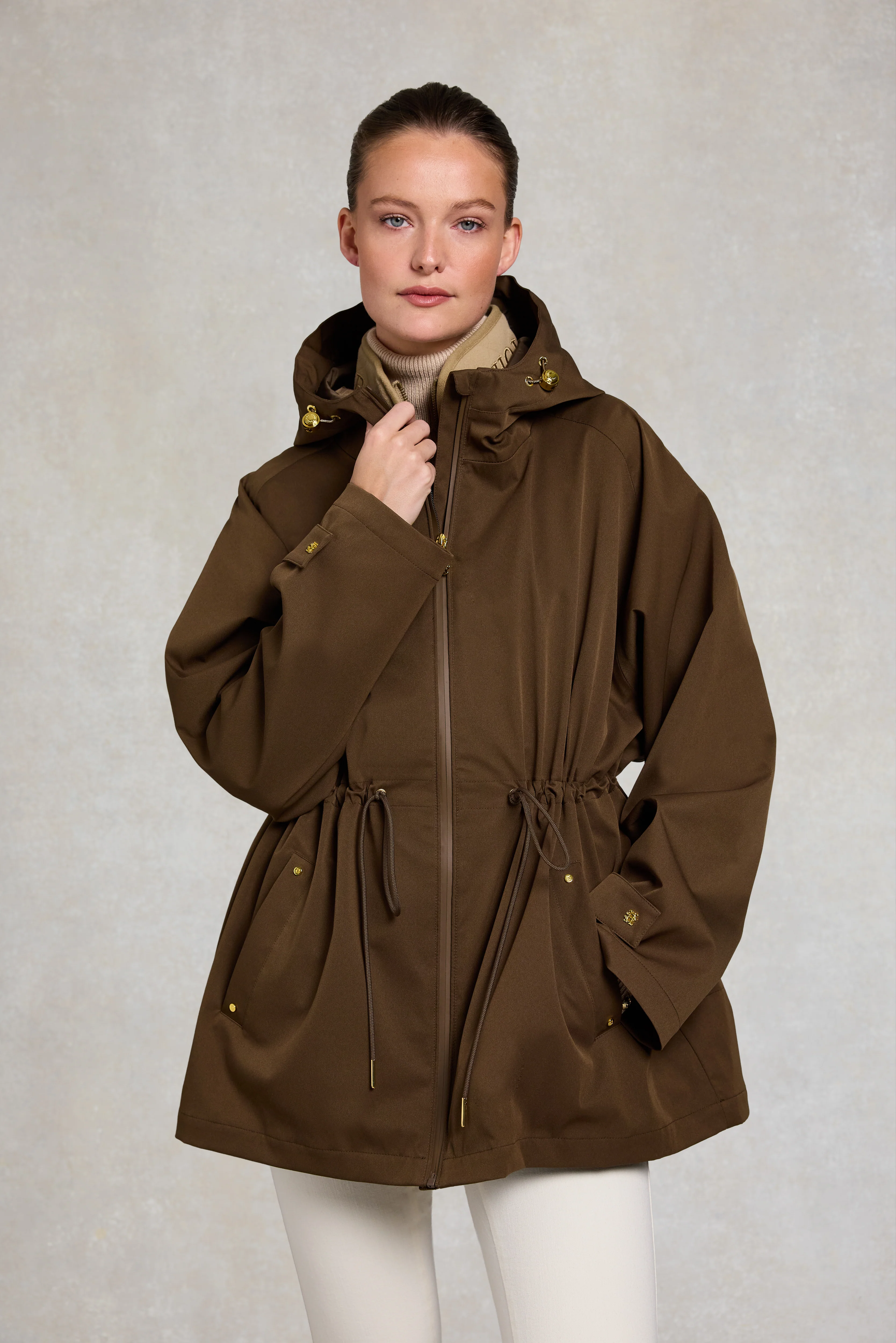 One-Size Lightweight Waterproof Parka (Chestnut) - Image 3