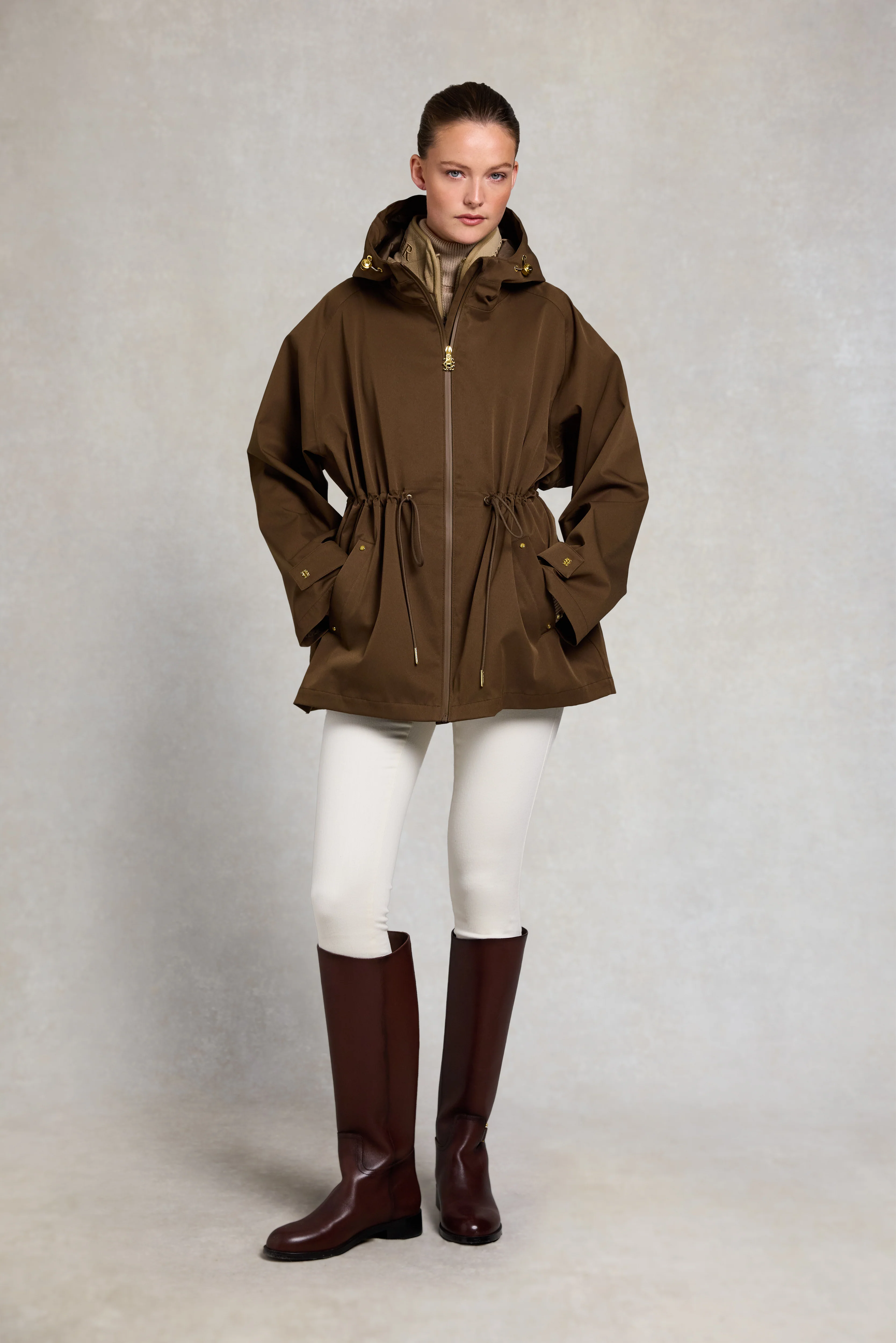 One-Size Lightweight Waterproof Parka (Chestnut) - Image 9