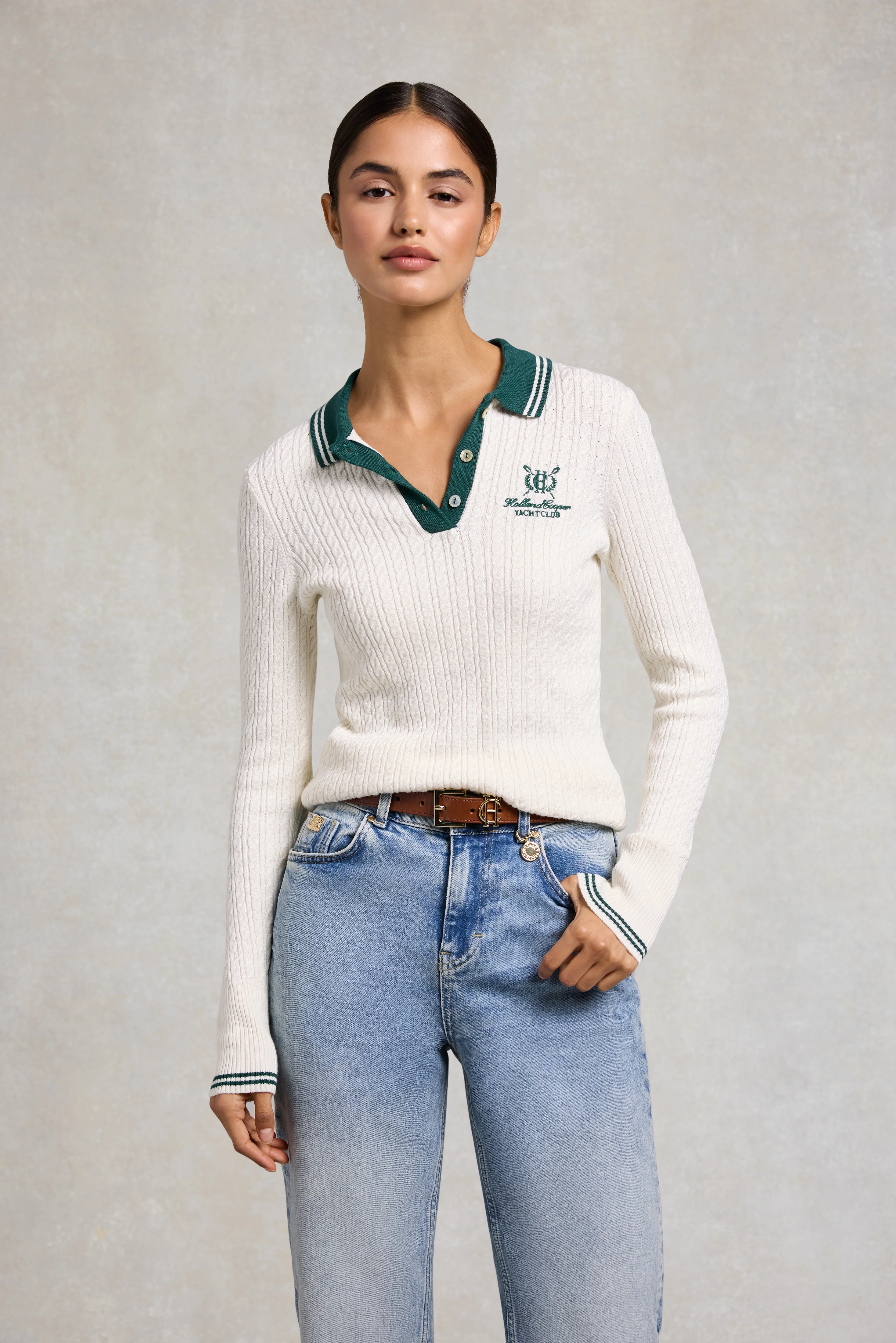 Orla Knit (Natural Racing Green)