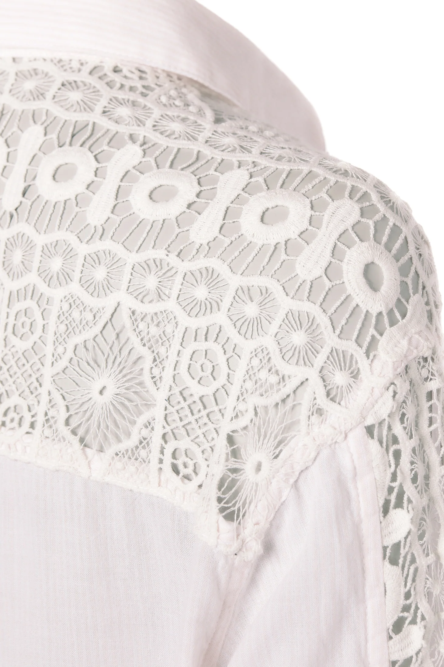 Oversized Cotton Lace Shirt (Pink Stripe) - Image 10