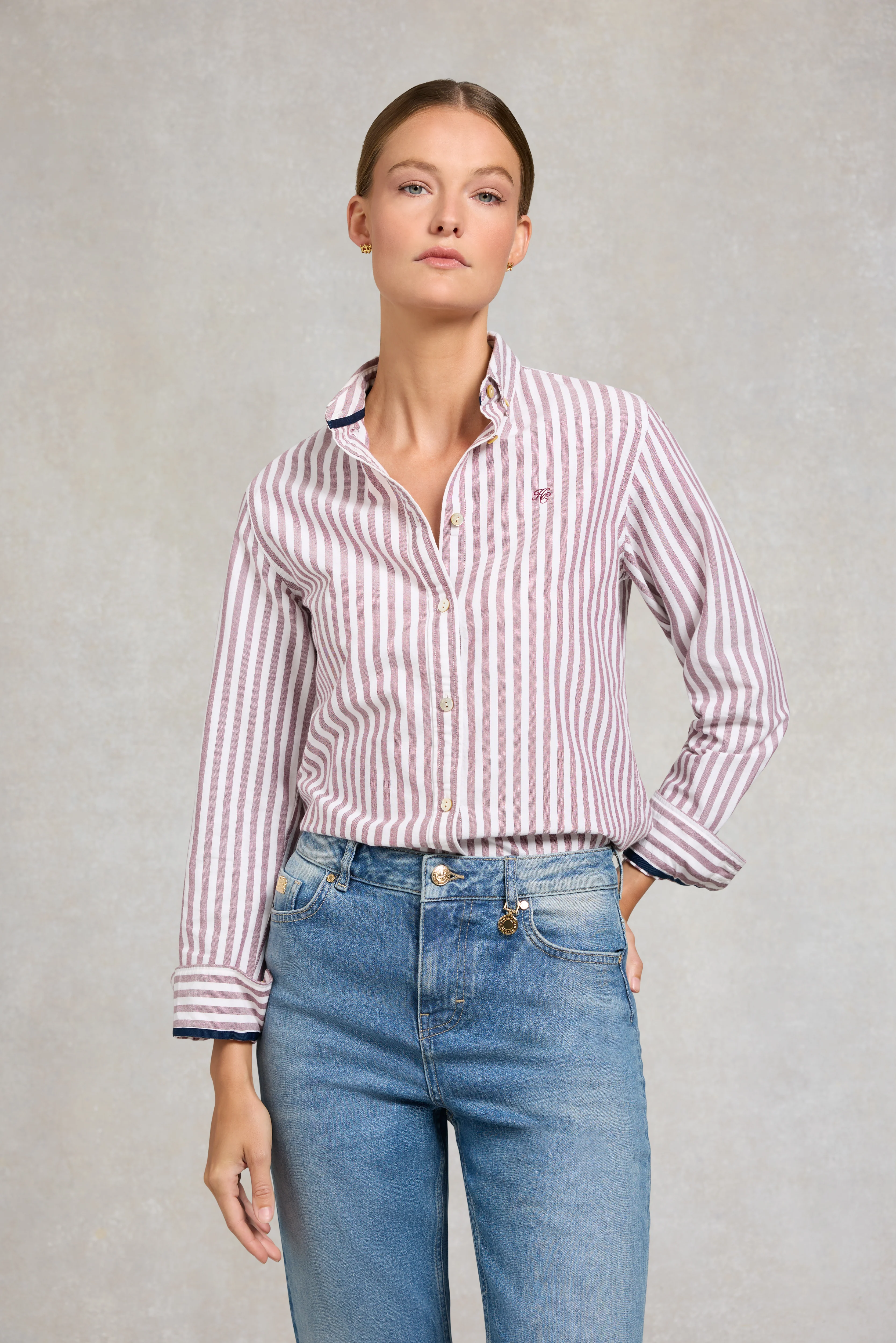 Oxford Shirt (Burgundy Stripe) - Image 2