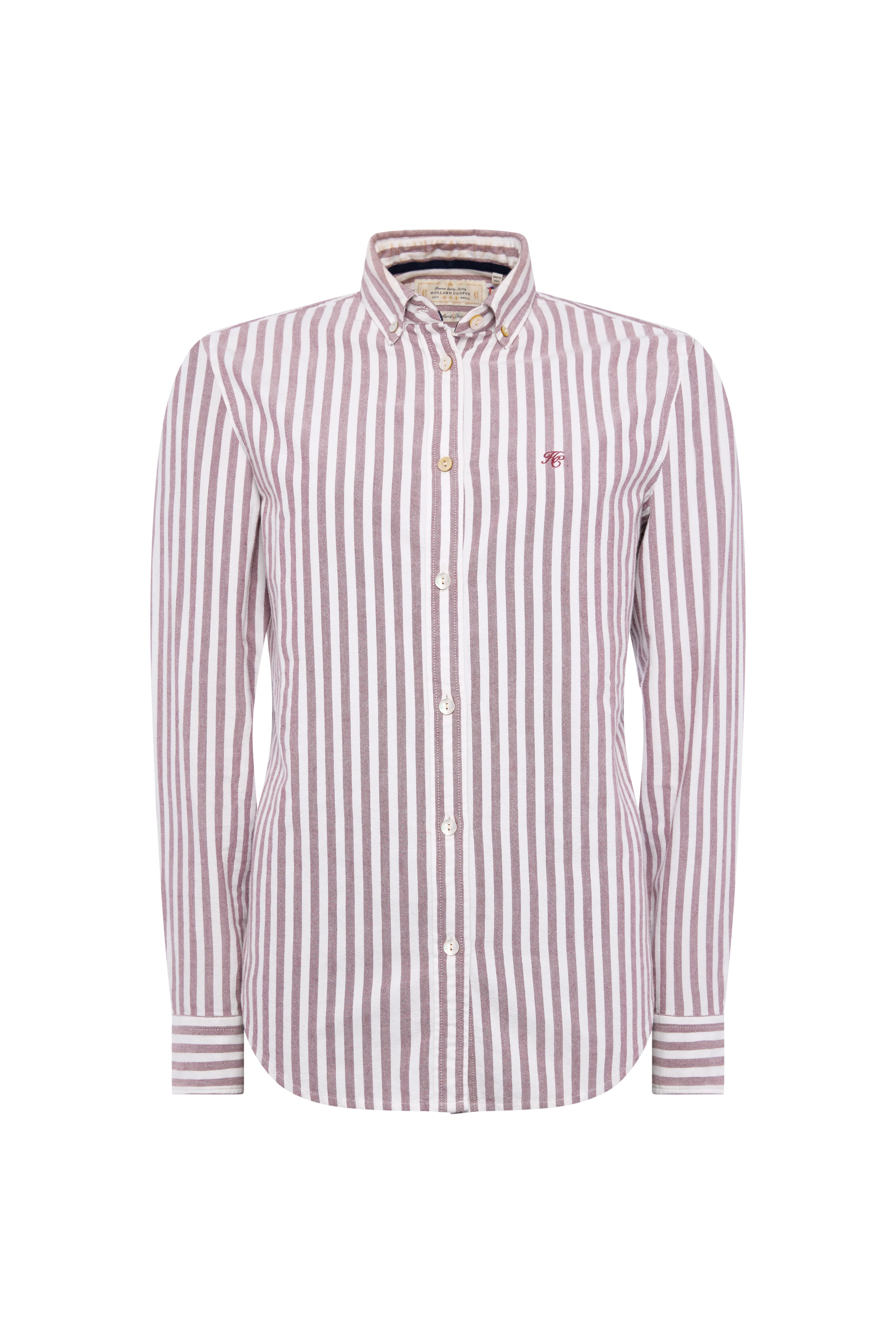 Oxford Shirt (Burgundy Stripe) - Image 7