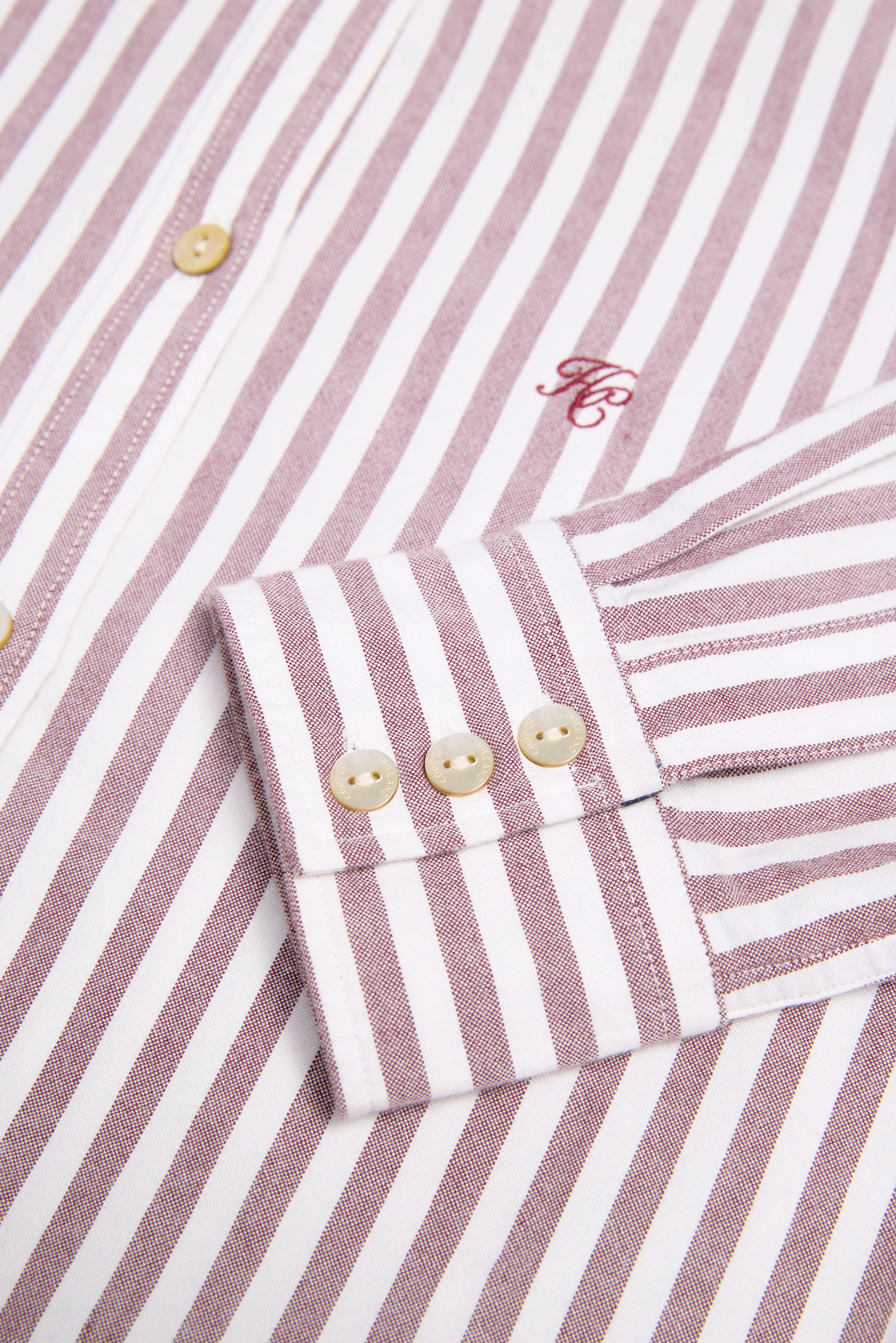 Oxford Shirt (Burgundy Stripe) - Image 9