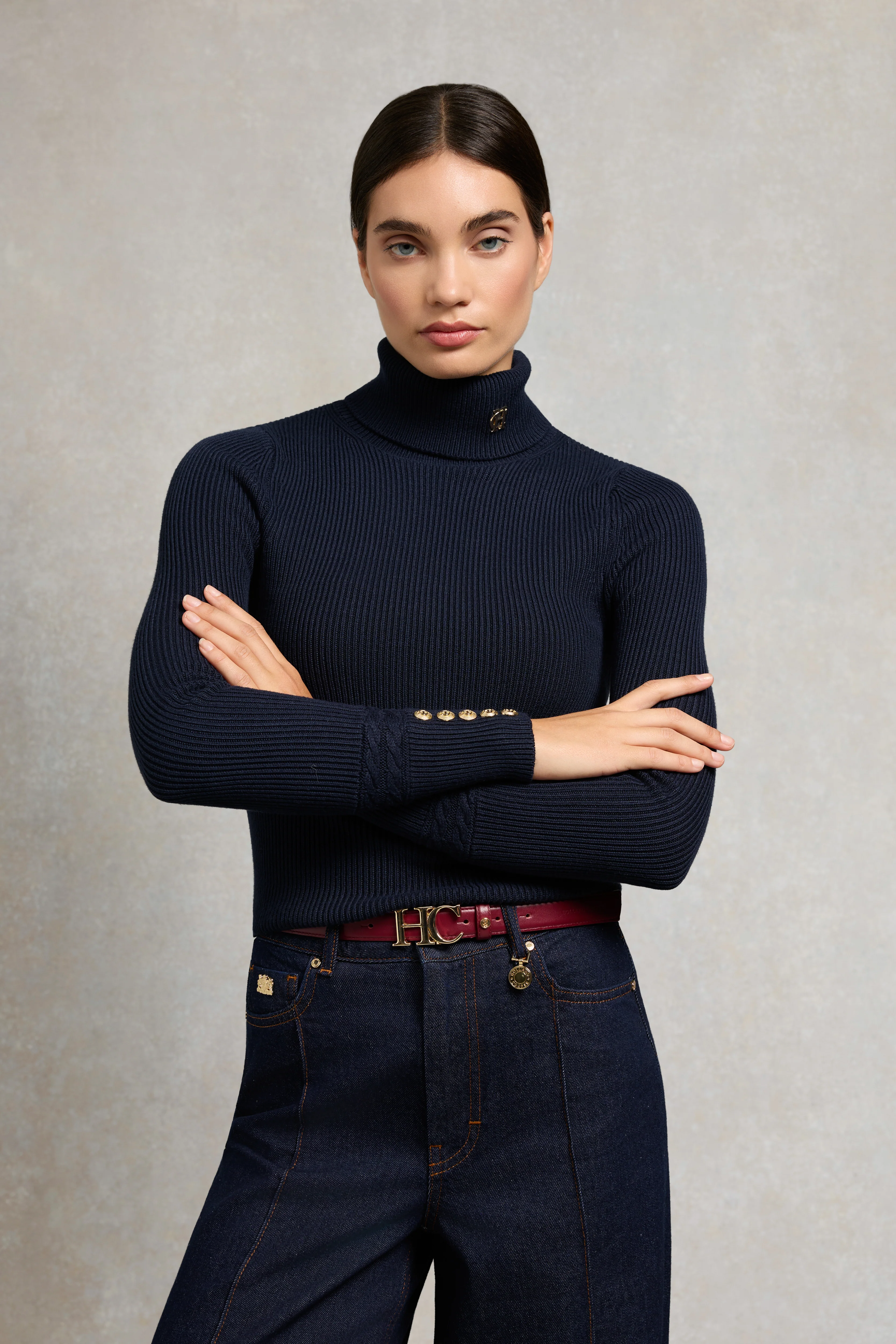 Painswick Roll Neck Knit (Ink Navy) - Image 2