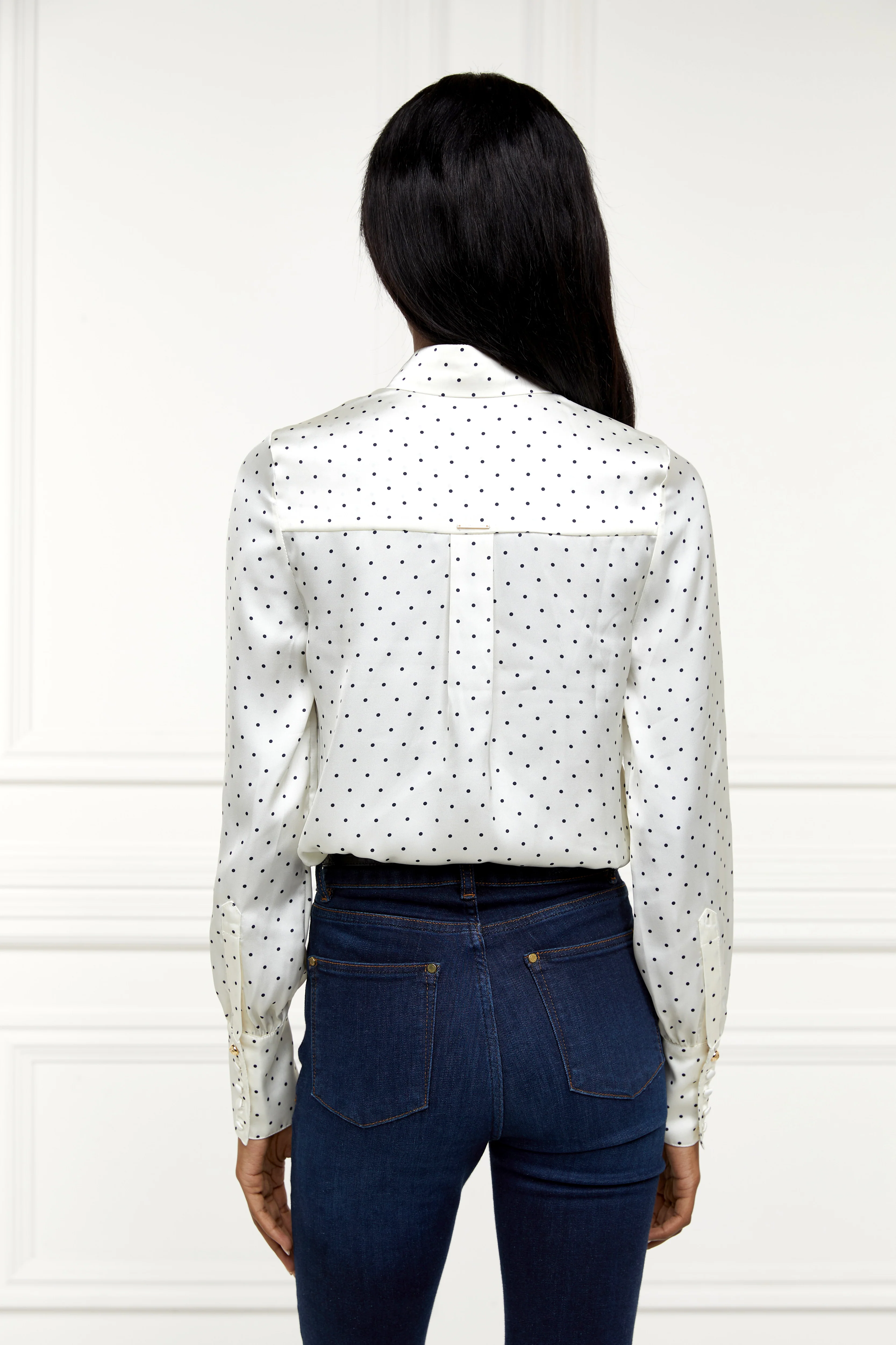 Penny Satin Shirt (Cream Polka Dot) - Image 6