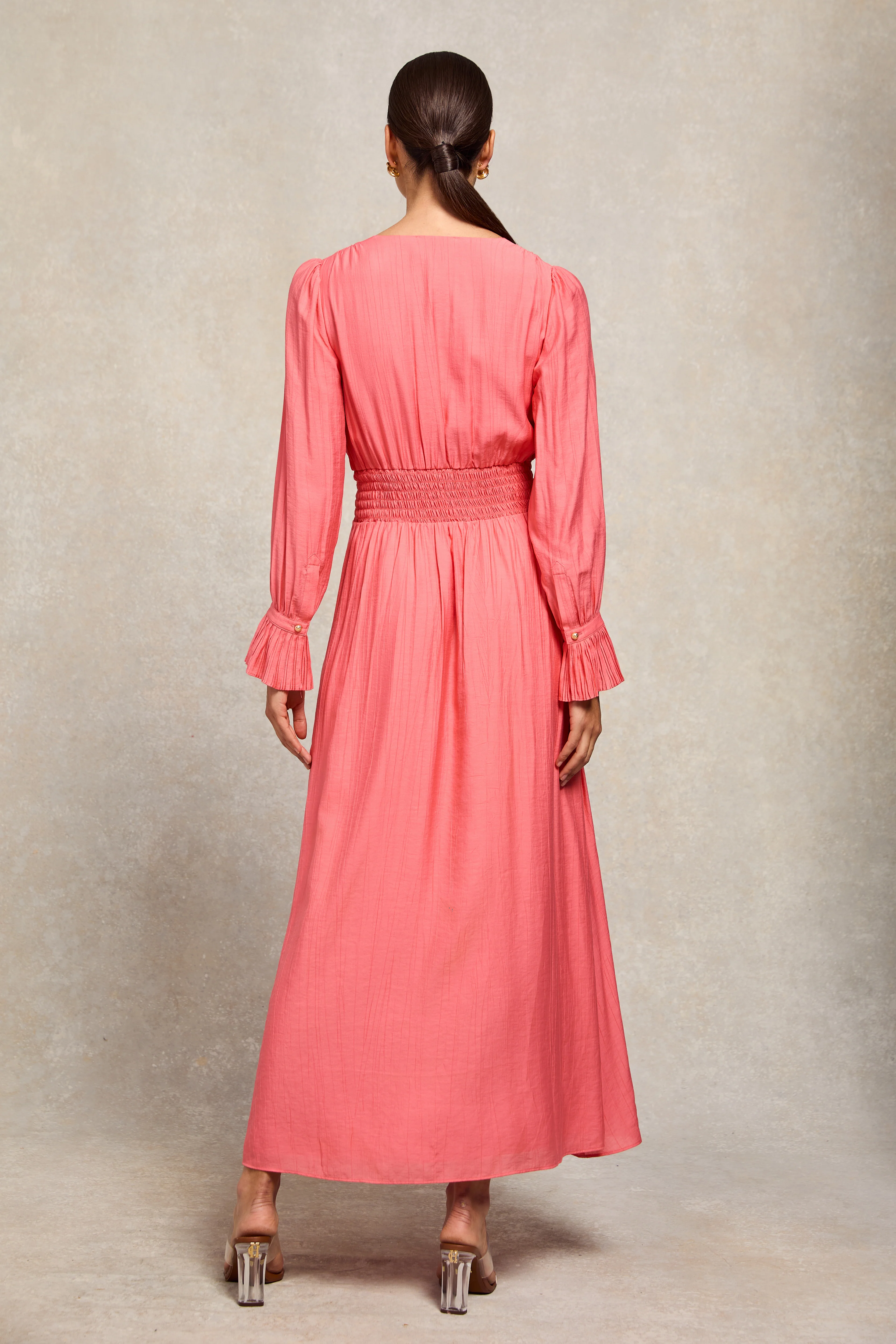 Phoebe V-Neck Maxi Dress (Coral) - Image 7