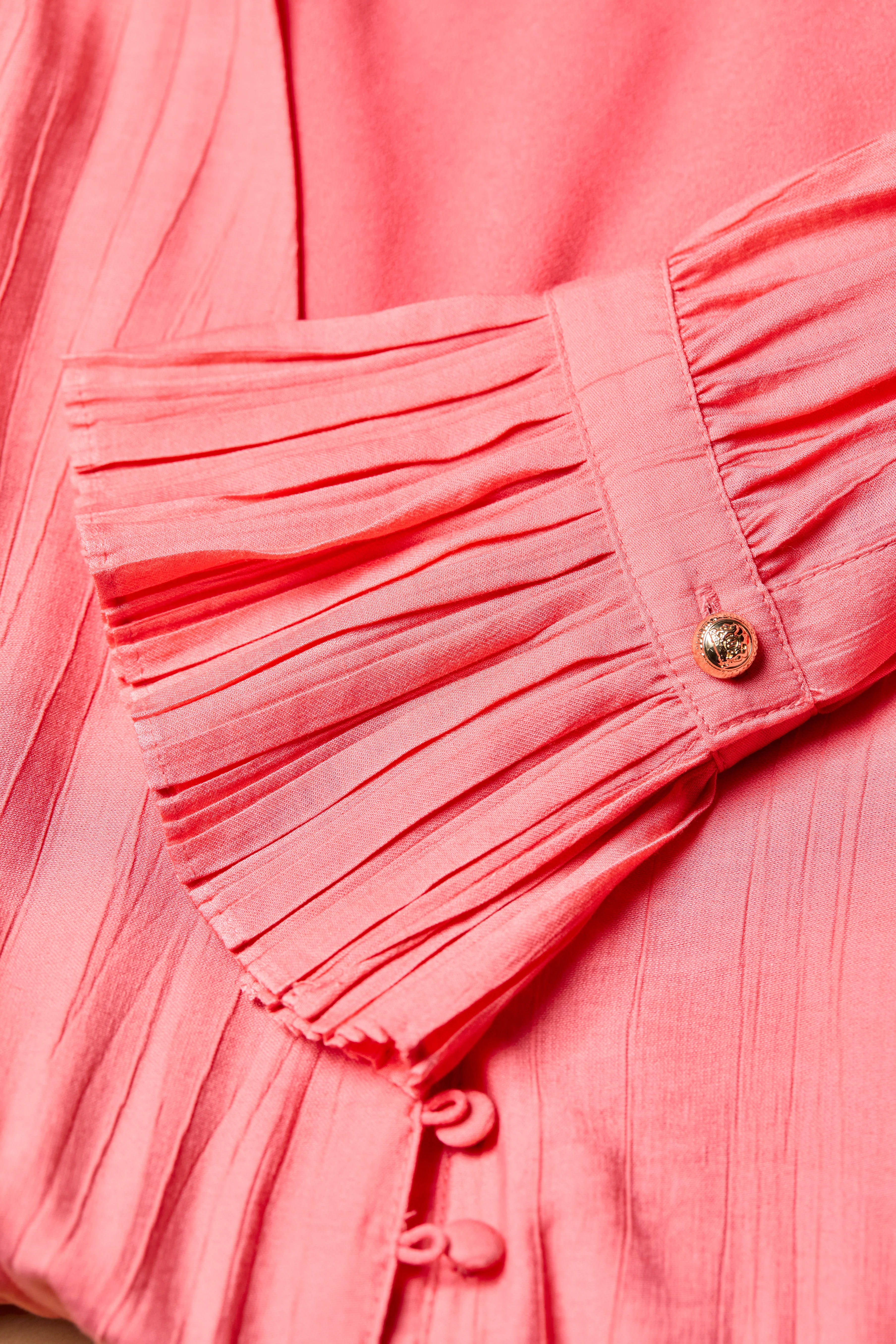 Phoebe V-Neck Mini Dress (Coral) - Image 8