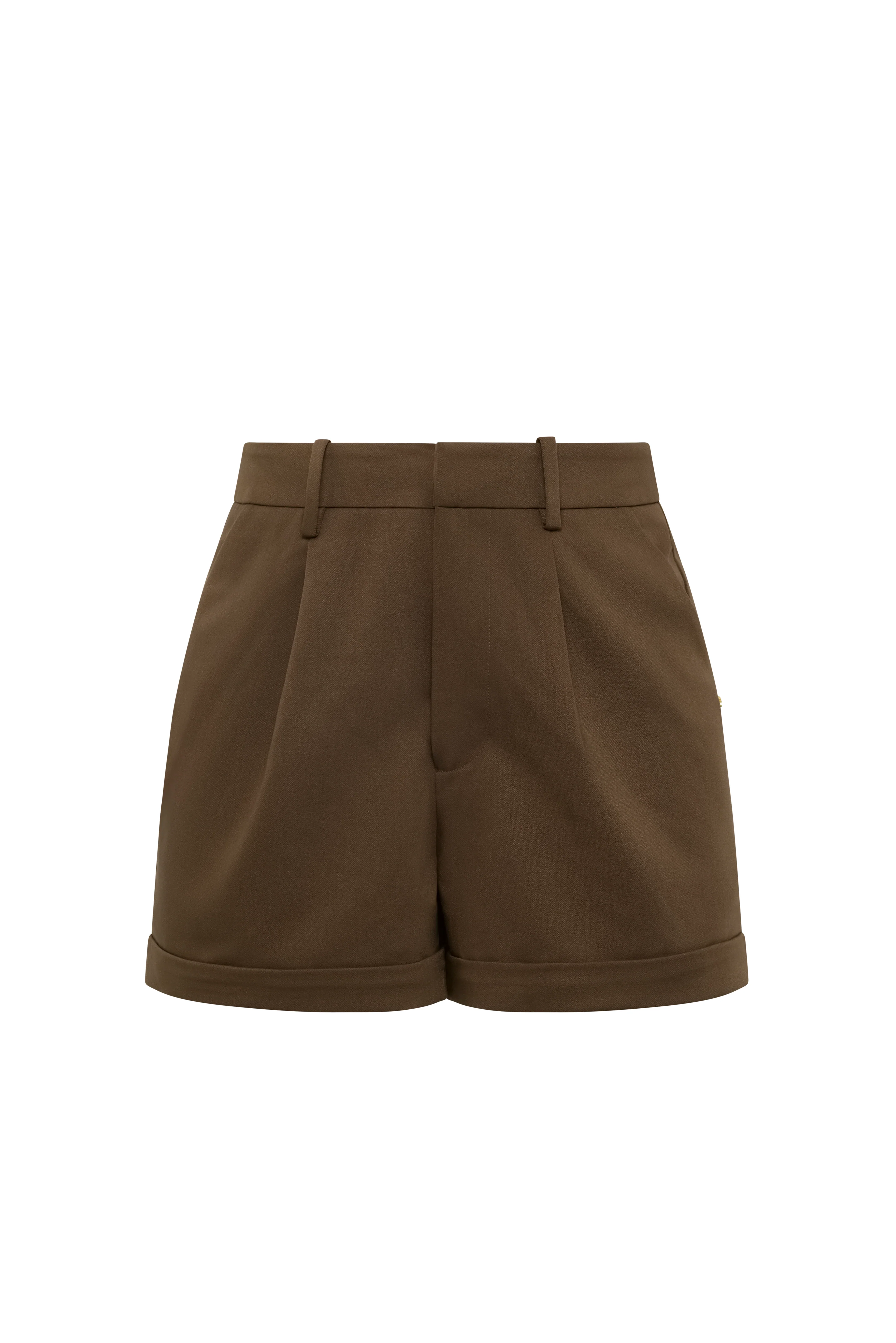 Pleated Wide Leg Short (Mushroom) - Image 6