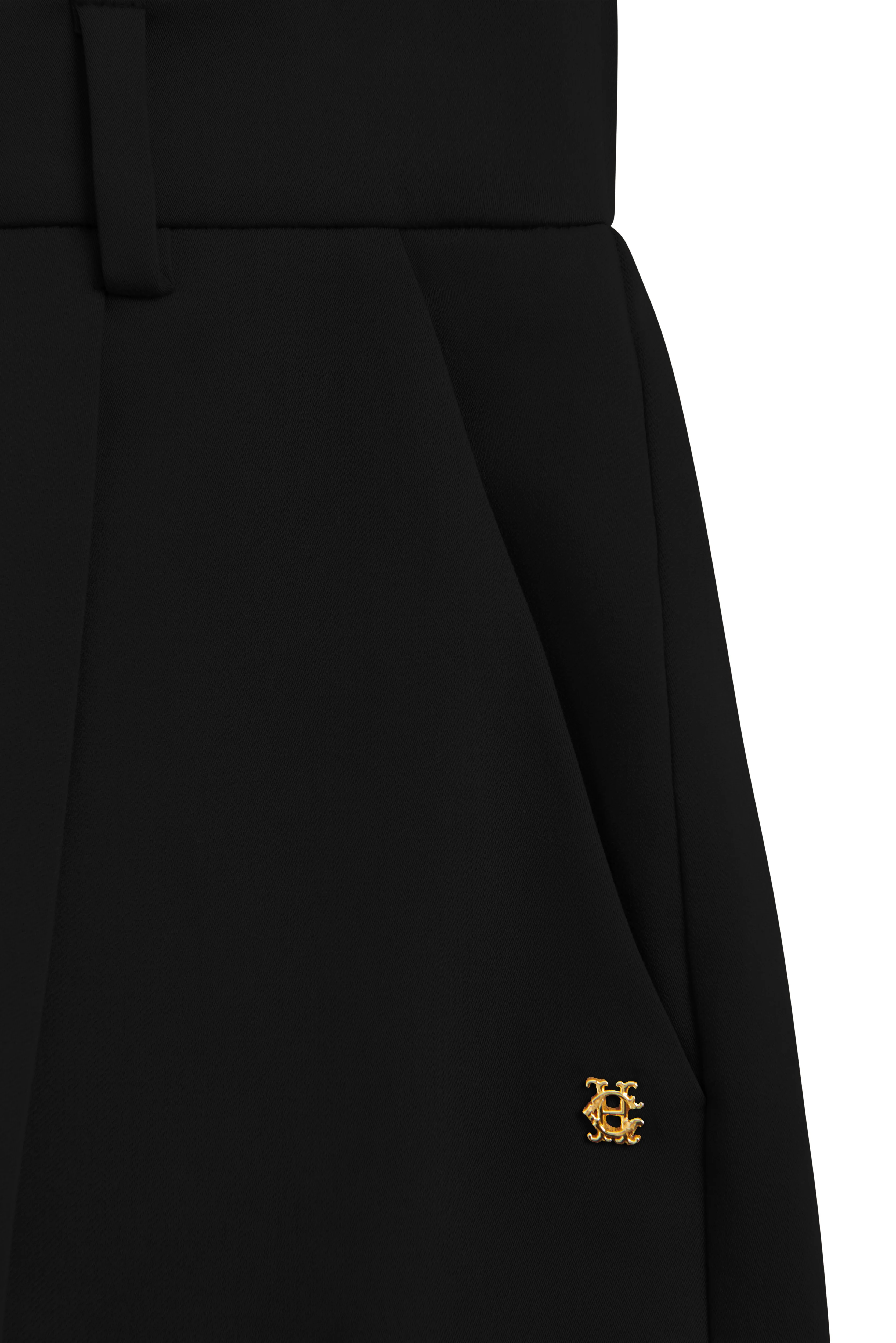 Pleated Wide Leg Trouser (Black) - Image 7