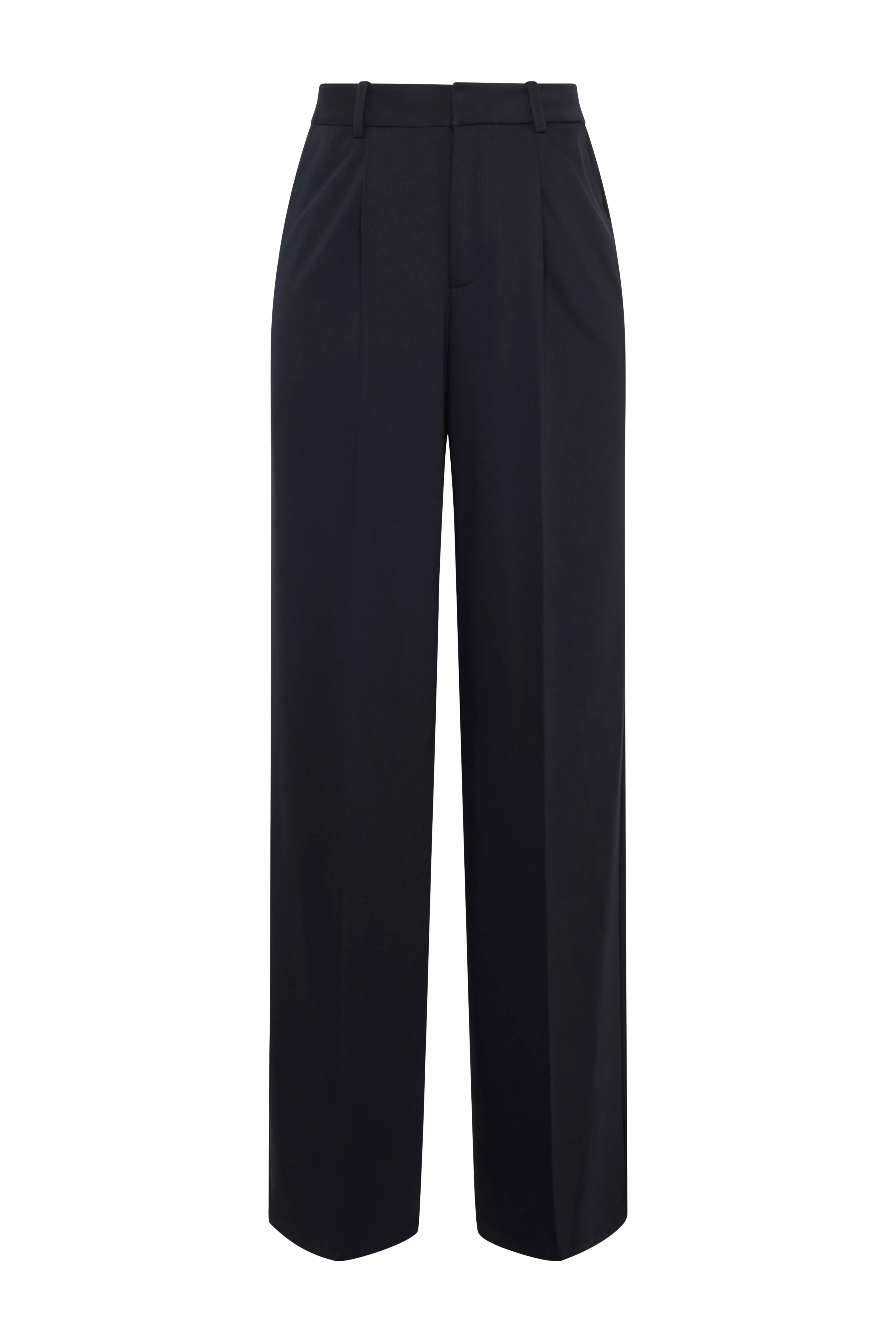 Pleated Wide Leg Trouser (Ink Navy) - Image 6